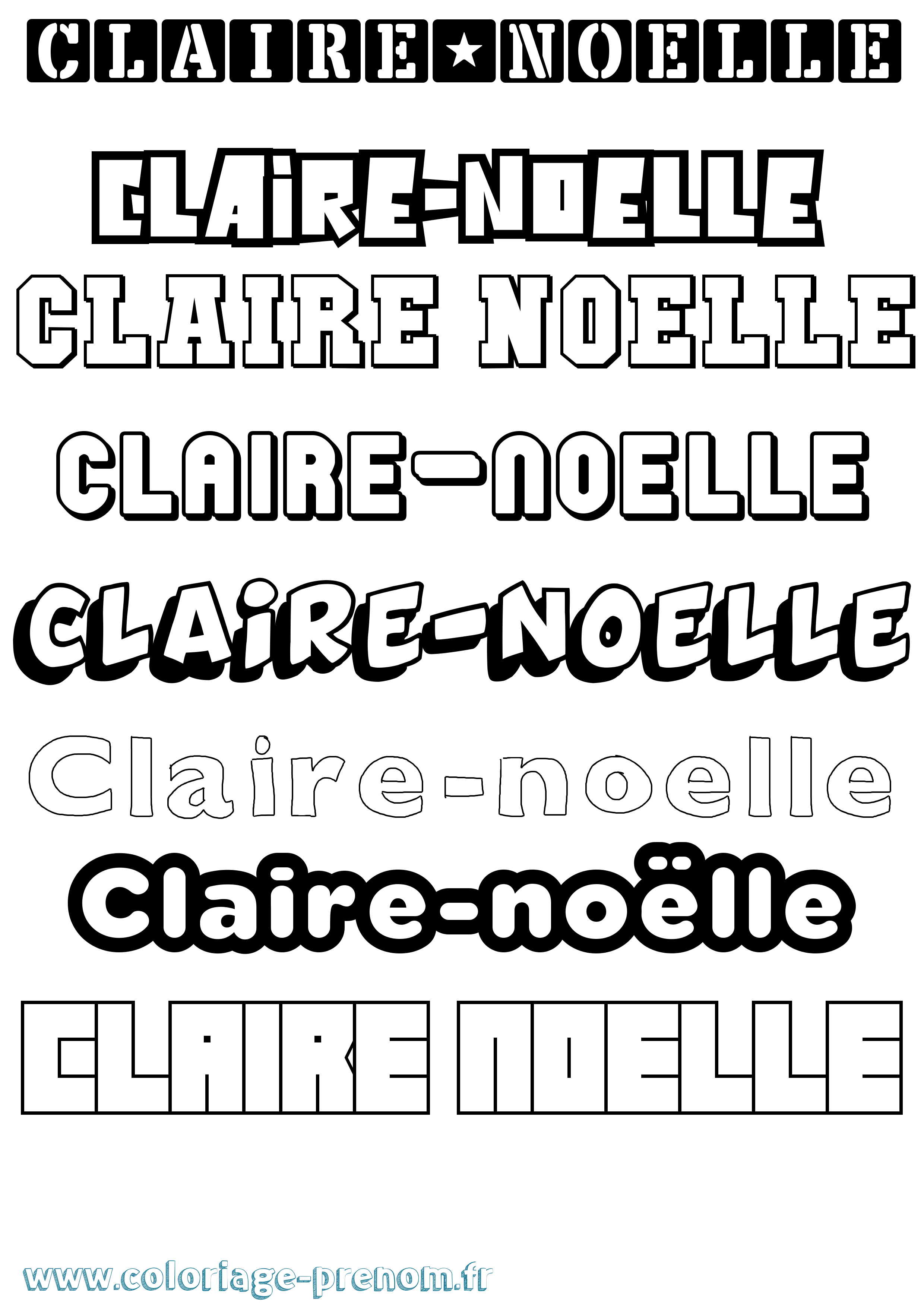 Coloriage Claire-Noëlle Simple Coloriage prénom Claire-Noëlle Simple