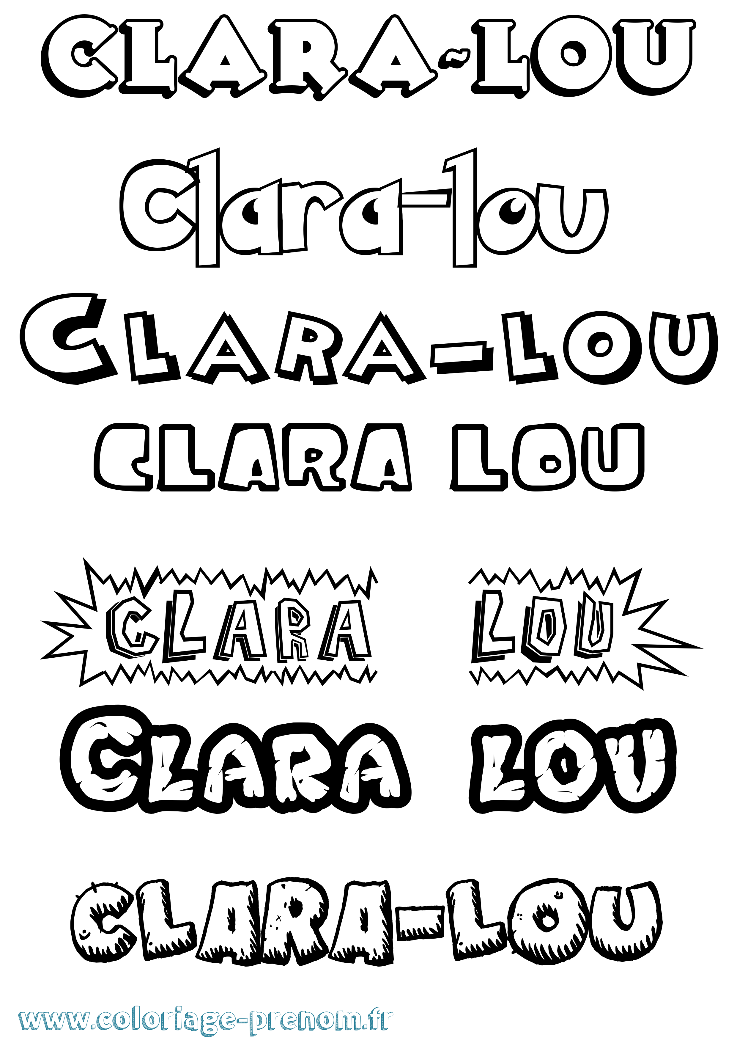 Coloriage Clara-Lou Dessin Animé Coloriage prénom Clara-Lou Dessin Animé