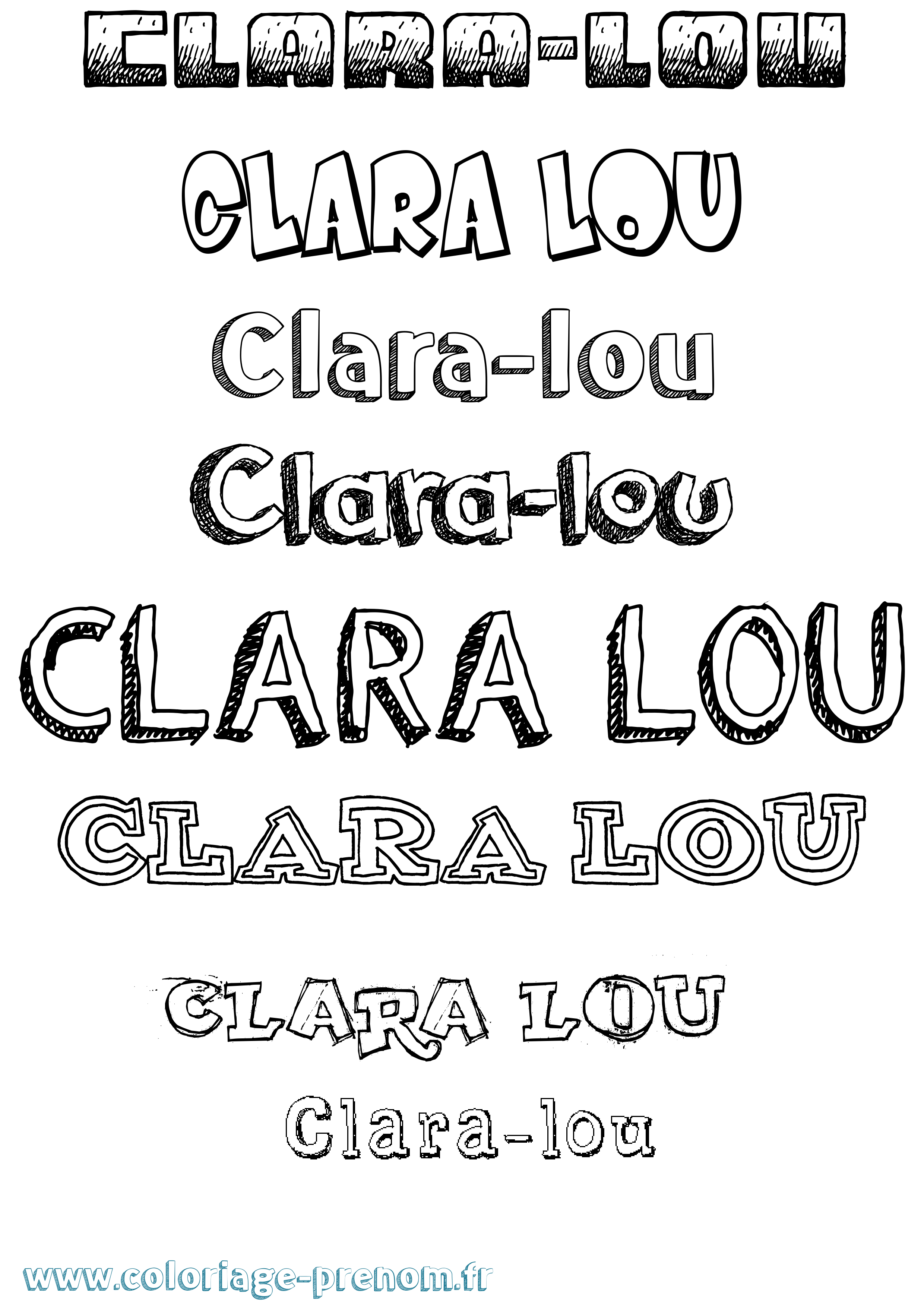 Coloriage Clara-Lou Dessiné Coloriage prénom Clara-Lou Dessiné