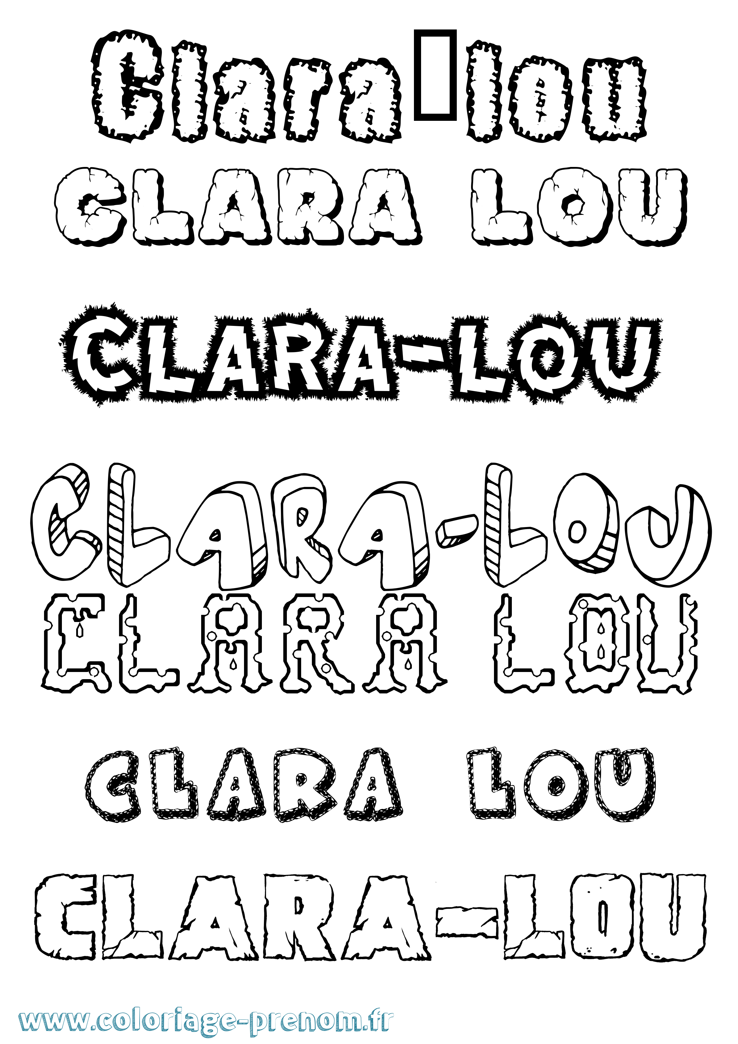 Coloriage Clara-Lou Destructuré Coloriage prénom Clara-Lou Destructuré