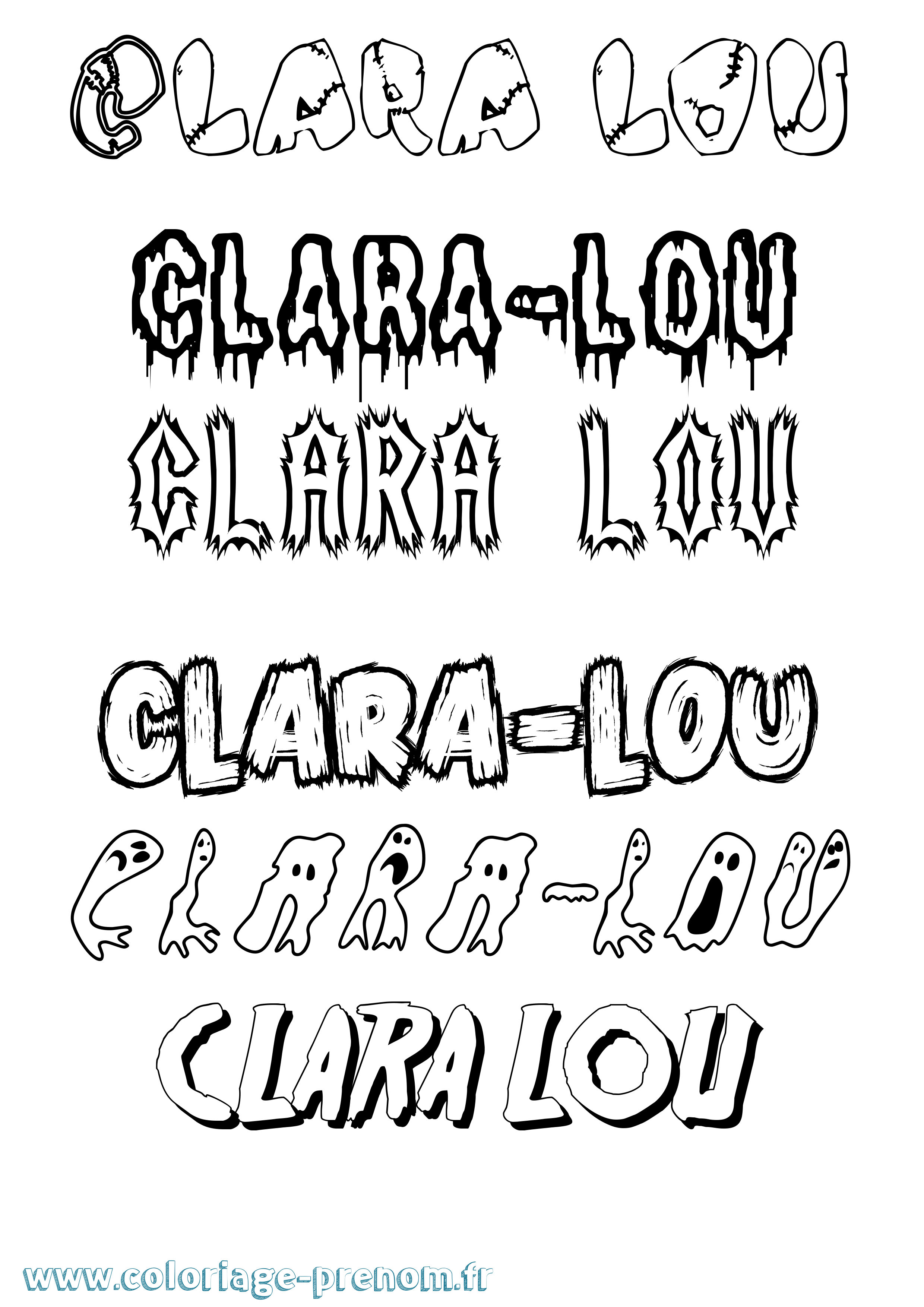 Coloriage Clara-Lou Frisson Coloriage prénom Clara-Lou Frisson