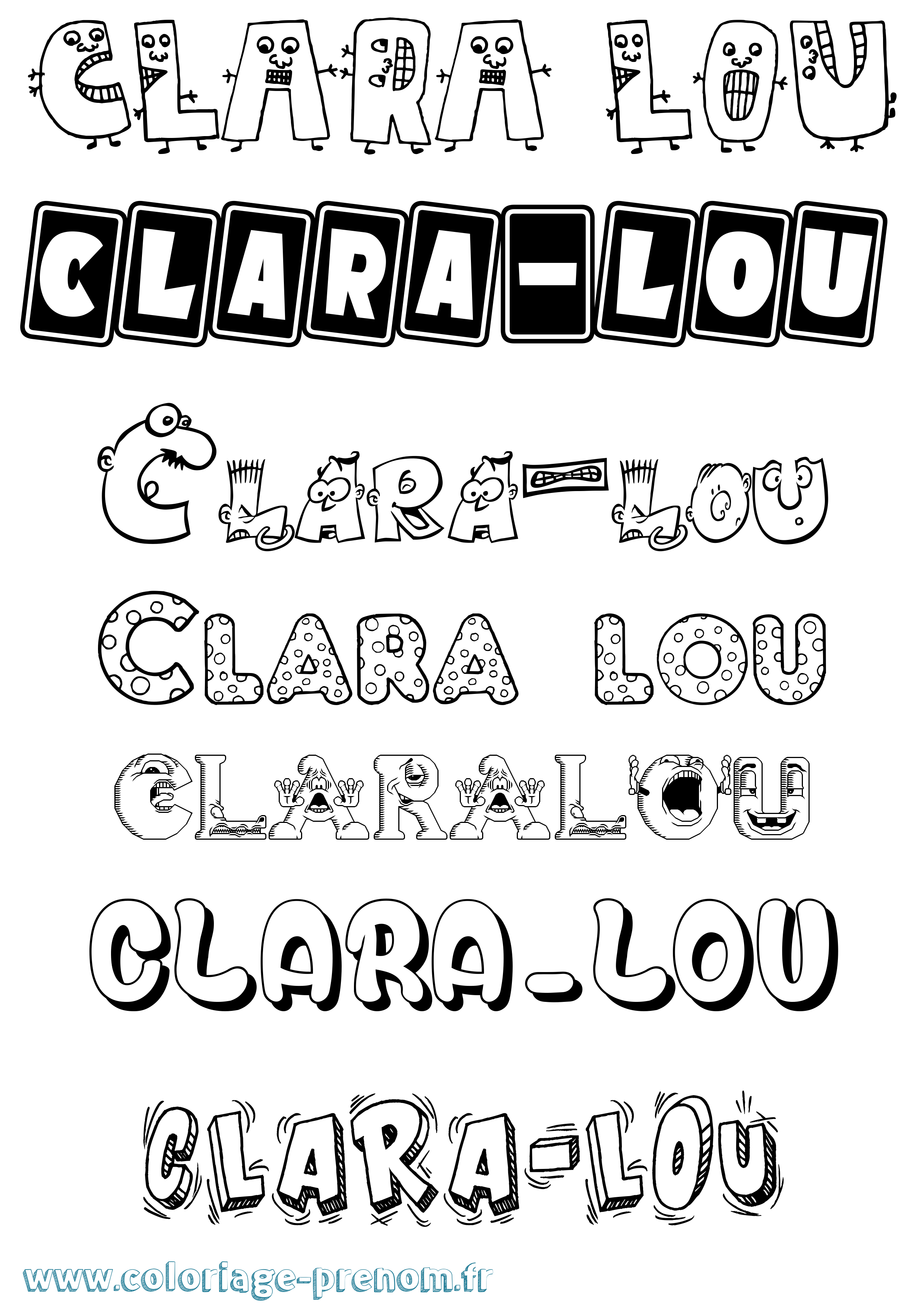 Coloriage Clara-Lou Fun Coloriage prénom Clara-Lou Fun
