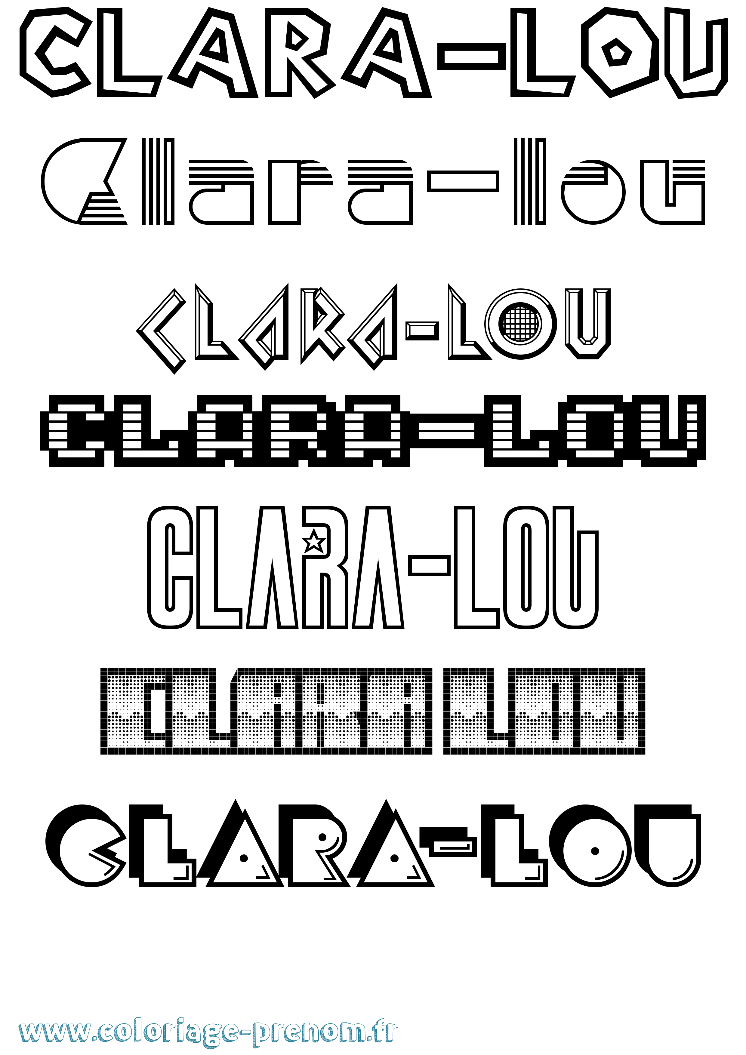 Coloriage Clara-Lou Jeux Vidéos Coloriage prénom Clara-Lou Jeux Vidéos