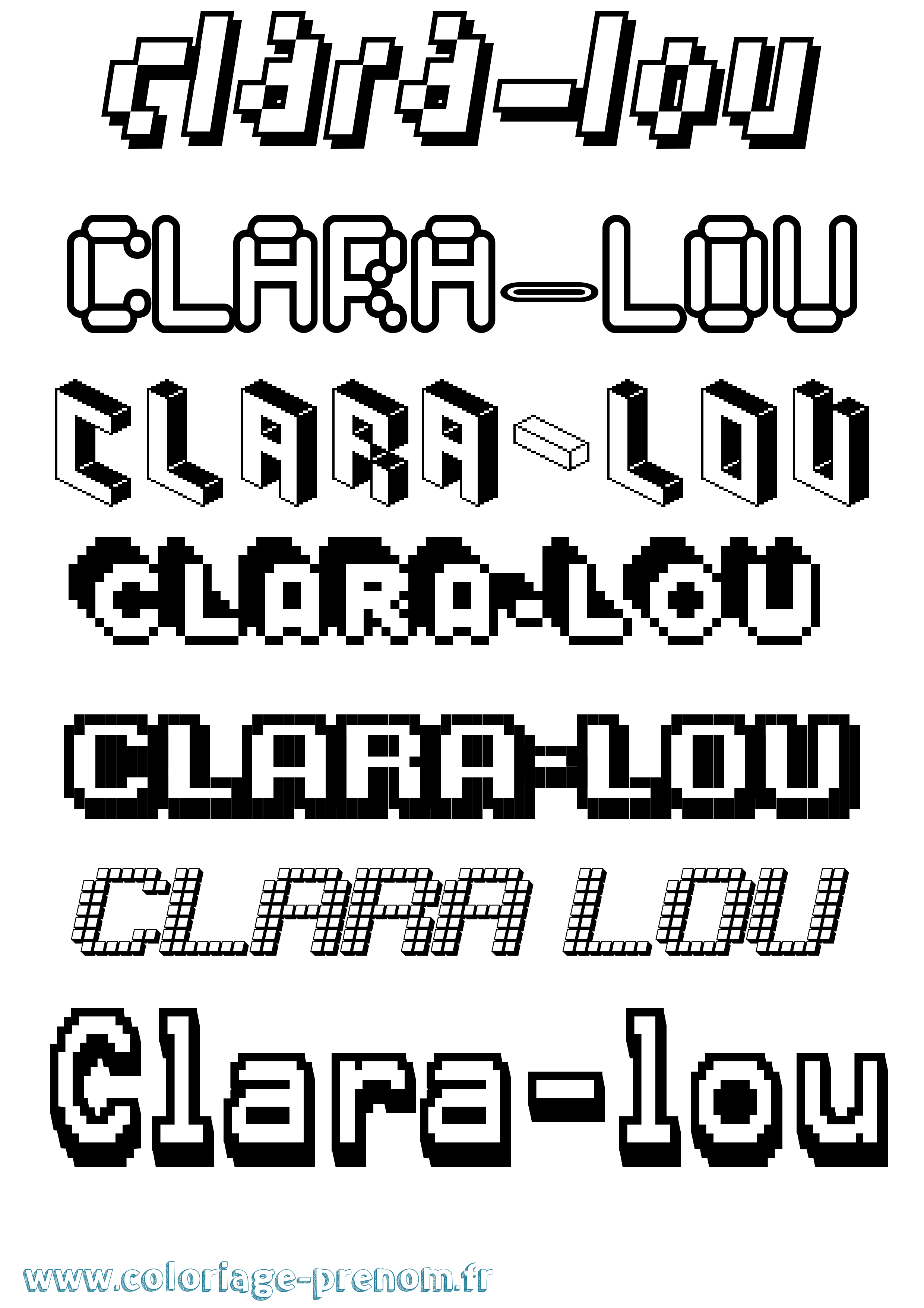 Coloriage Clara-Lou Pixel Coloriage prénom Clara-Lou Pixel