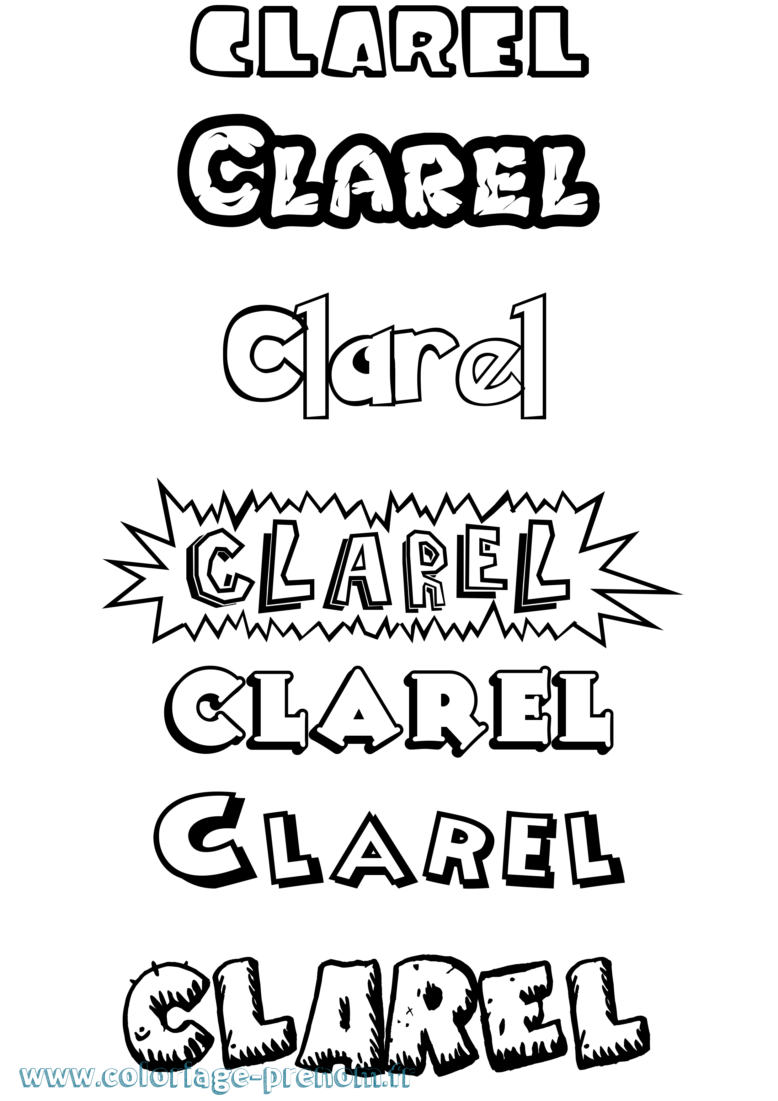 Coloriage Clarel Dessin Animé Coloriage prénom Clarel Dessin Animé