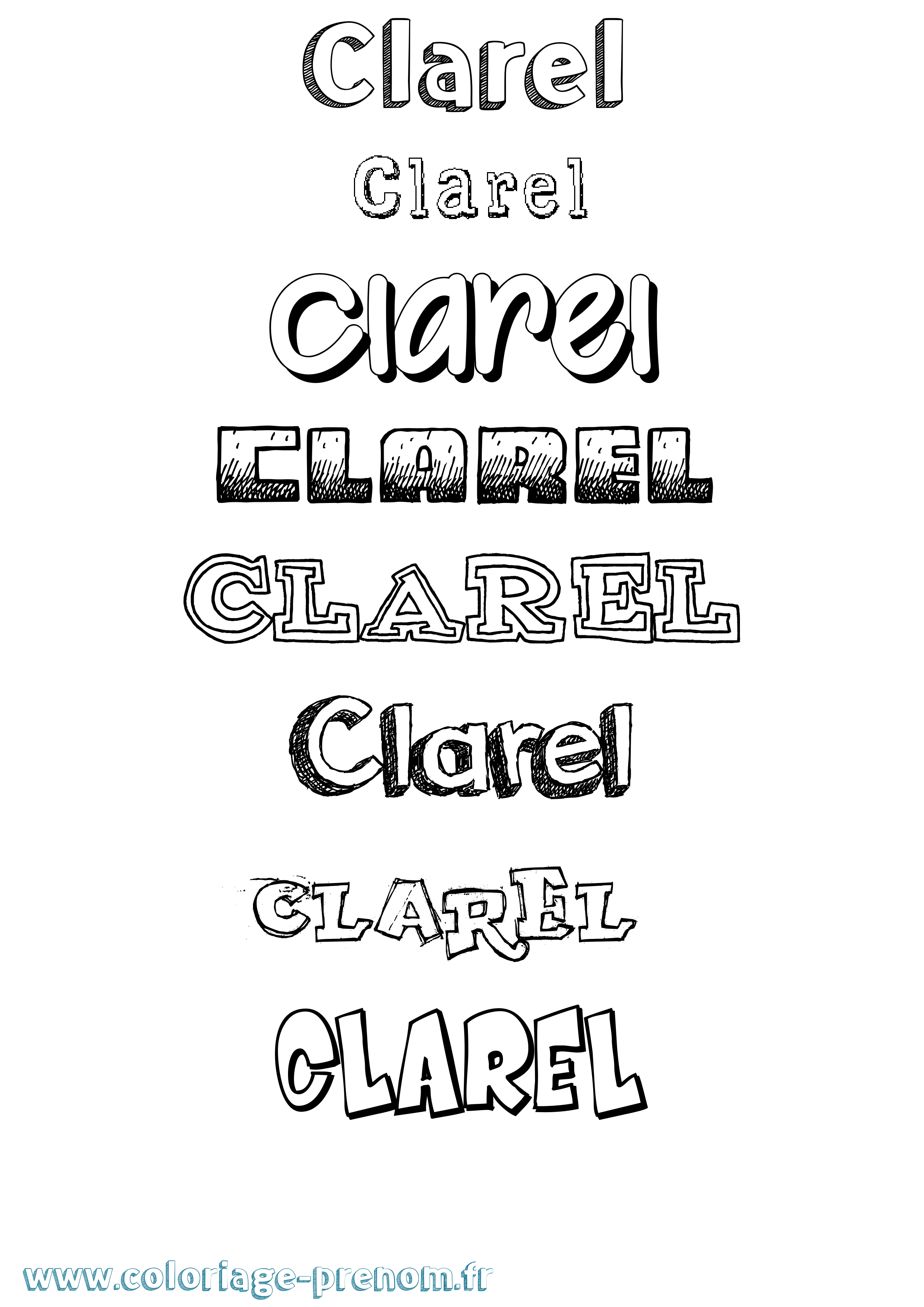Coloriage Clarel Dessiné Coloriage prénom Clarel Dessiné