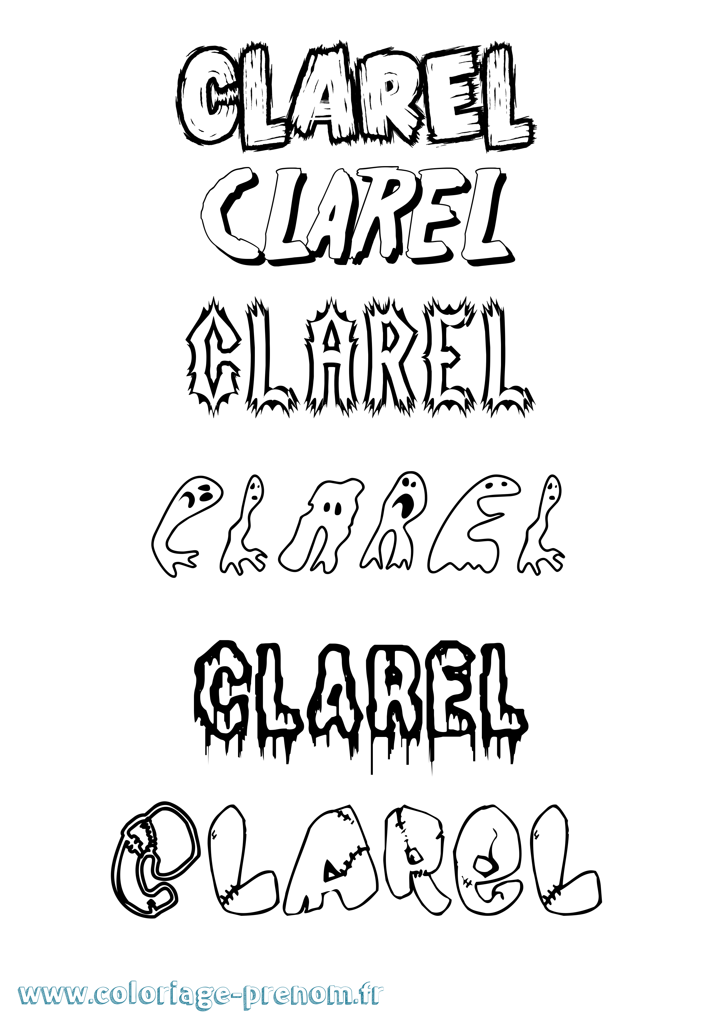 Coloriage Clarel Frisson Coloriage prénom Clarel Frisson