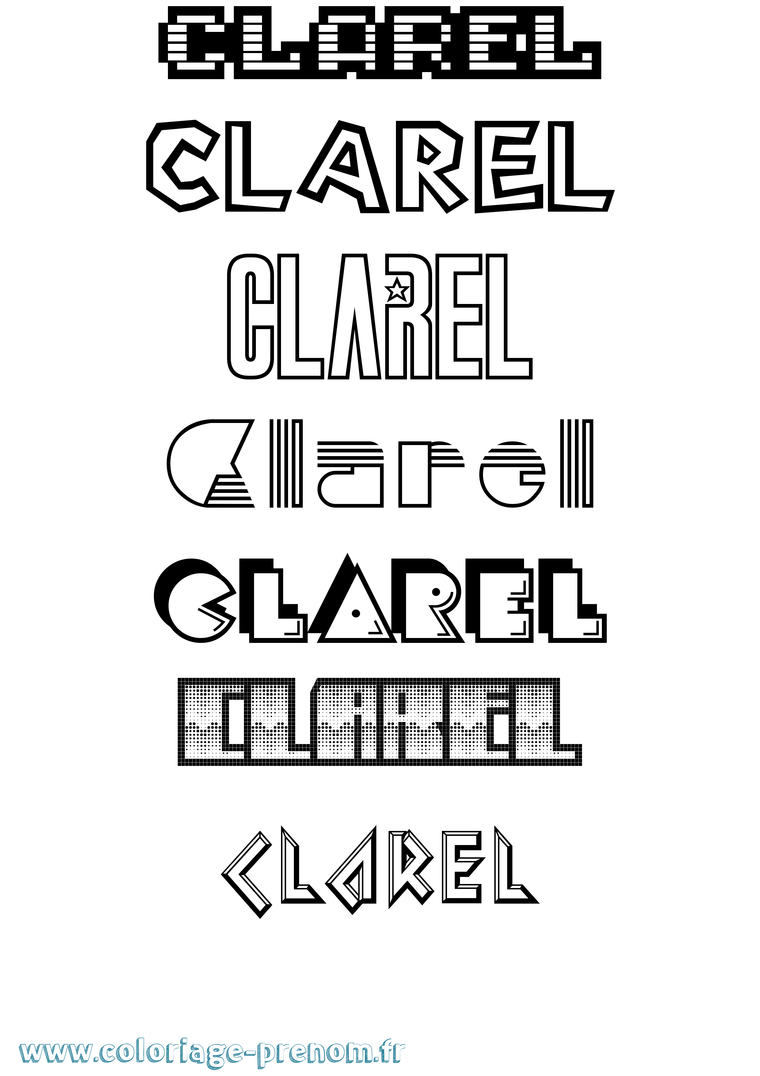 Coloriage Clarel Jeux Vidéos Coloriage prénom Clarel Jeux Vidéos