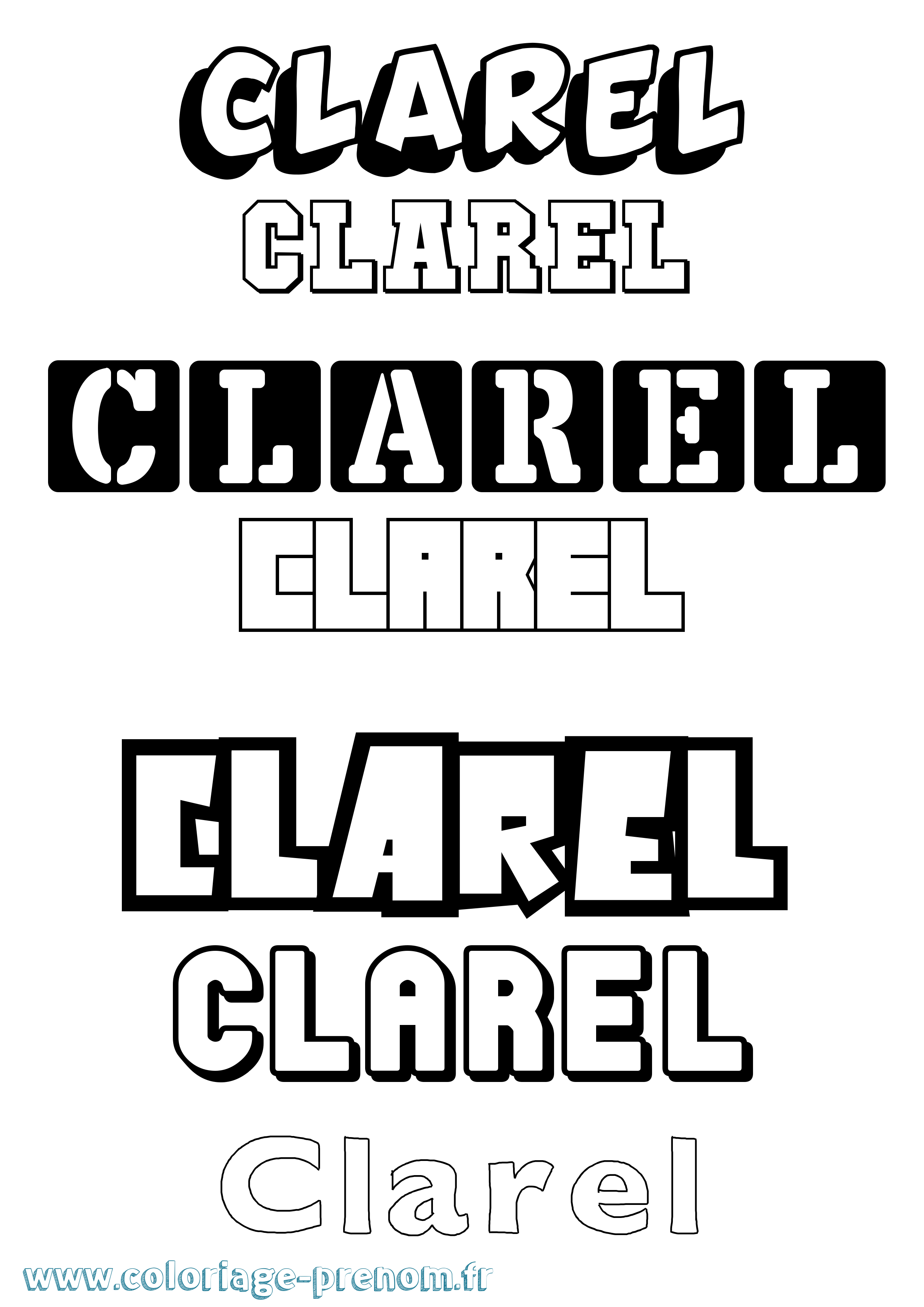 Coloriage Clarel Simple Coloriage prénom Clarel Simple