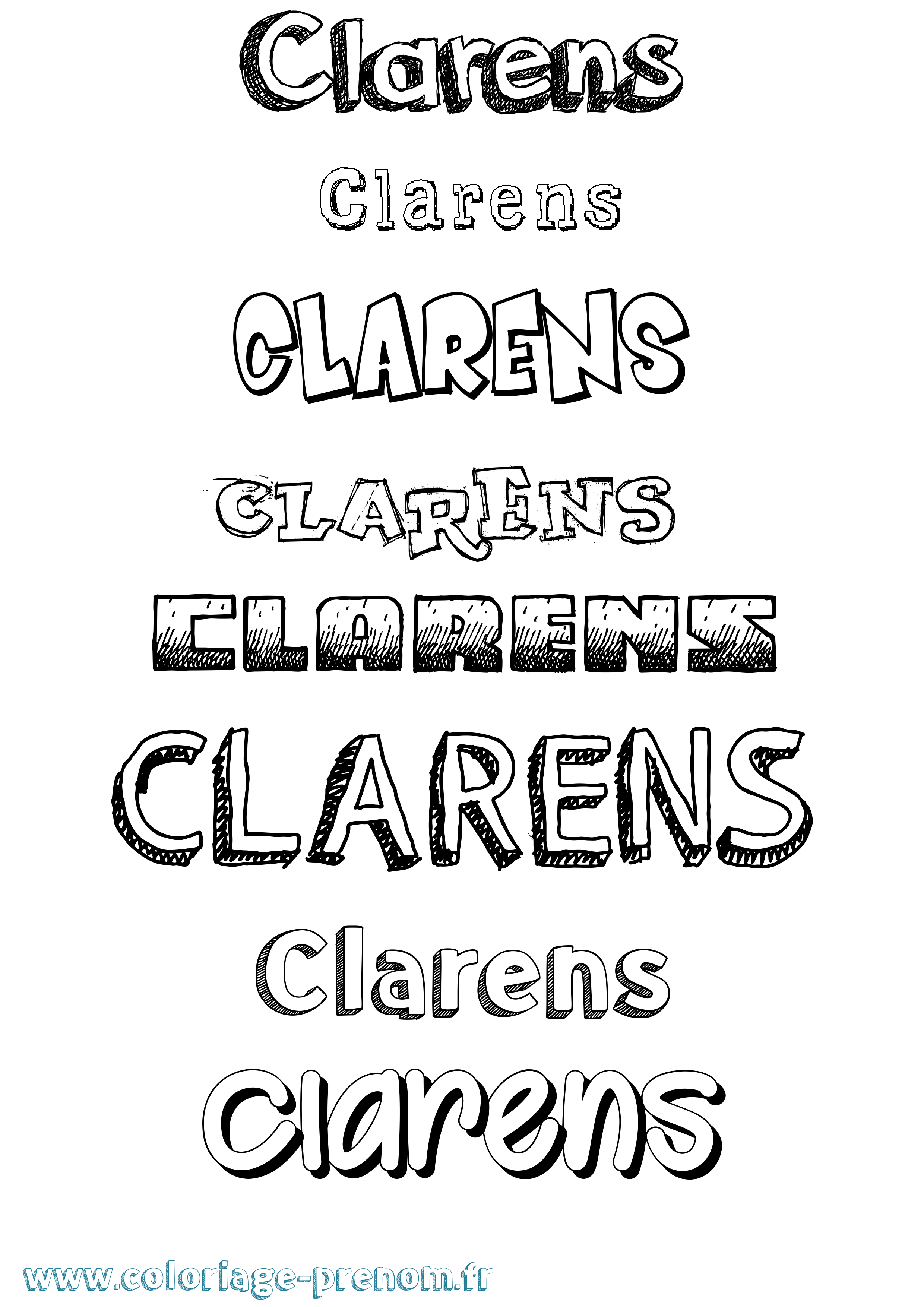 Coloriage Clarens Dessiné Coloriage prénom Clarens Dessiné