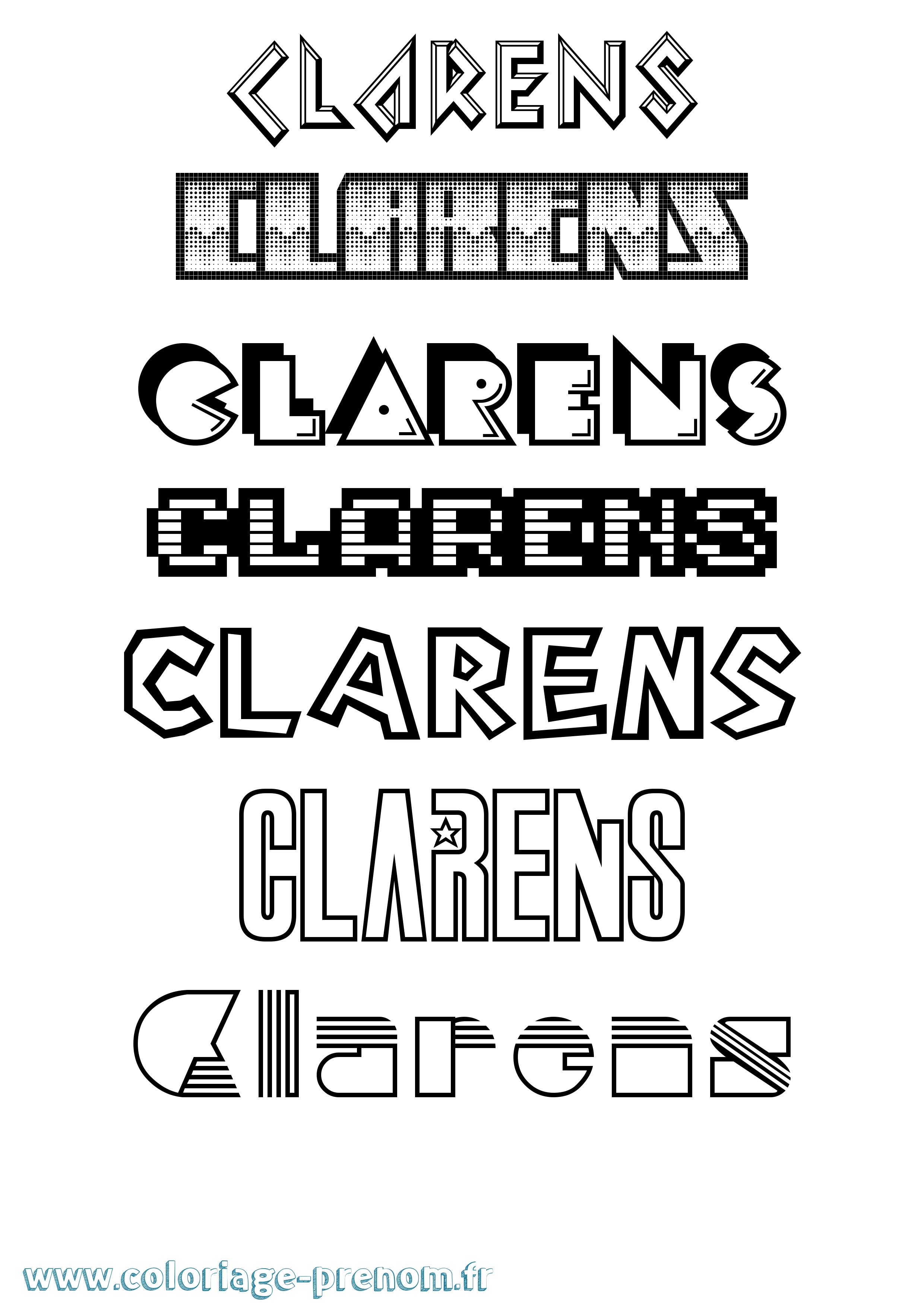 Coloriage Clarens Jeux Vidéos Coloriage prénom Clarens Jeux Vidéos