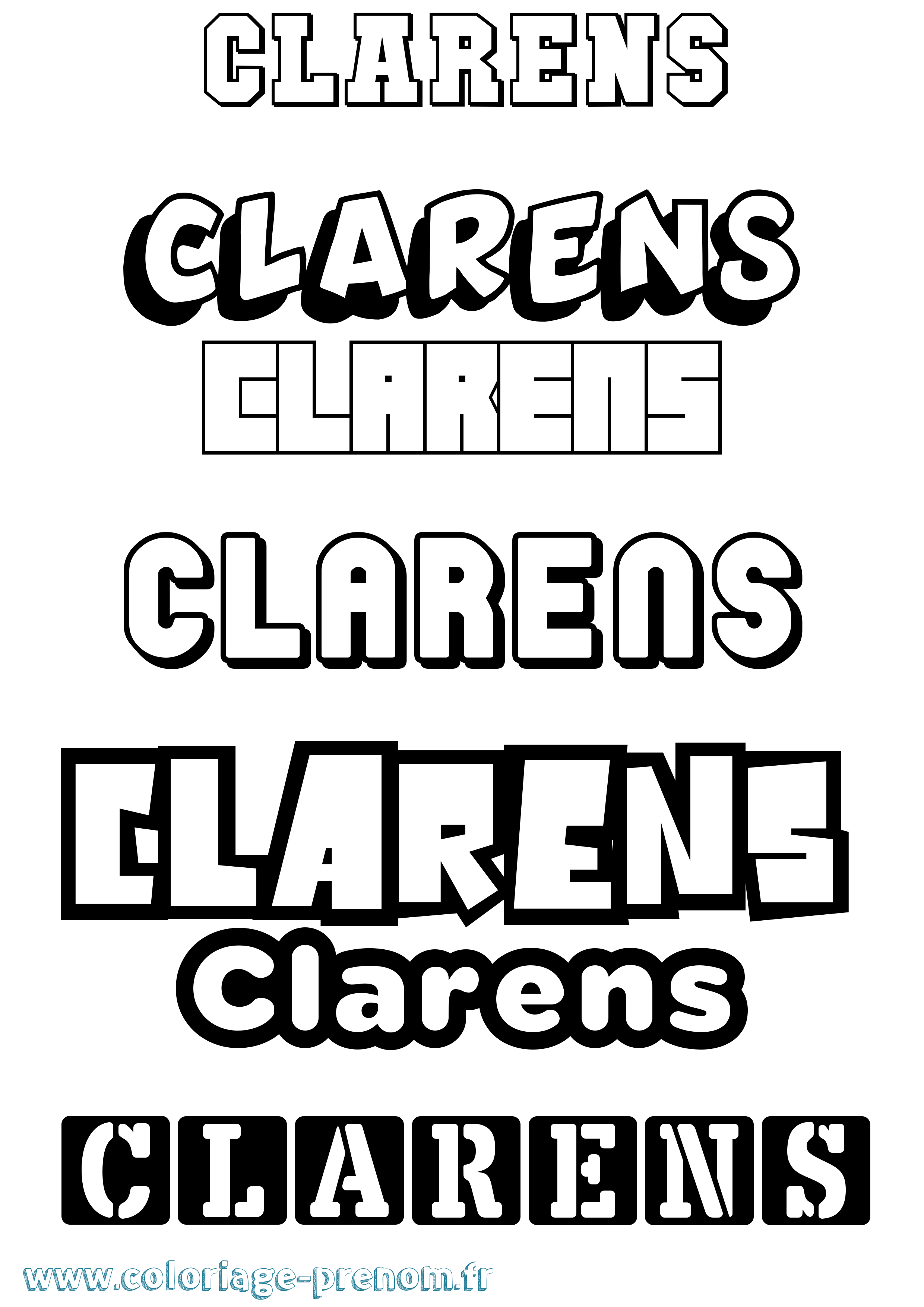 Coloriage Clarens Simple Coloriage prénom Clarens Simple