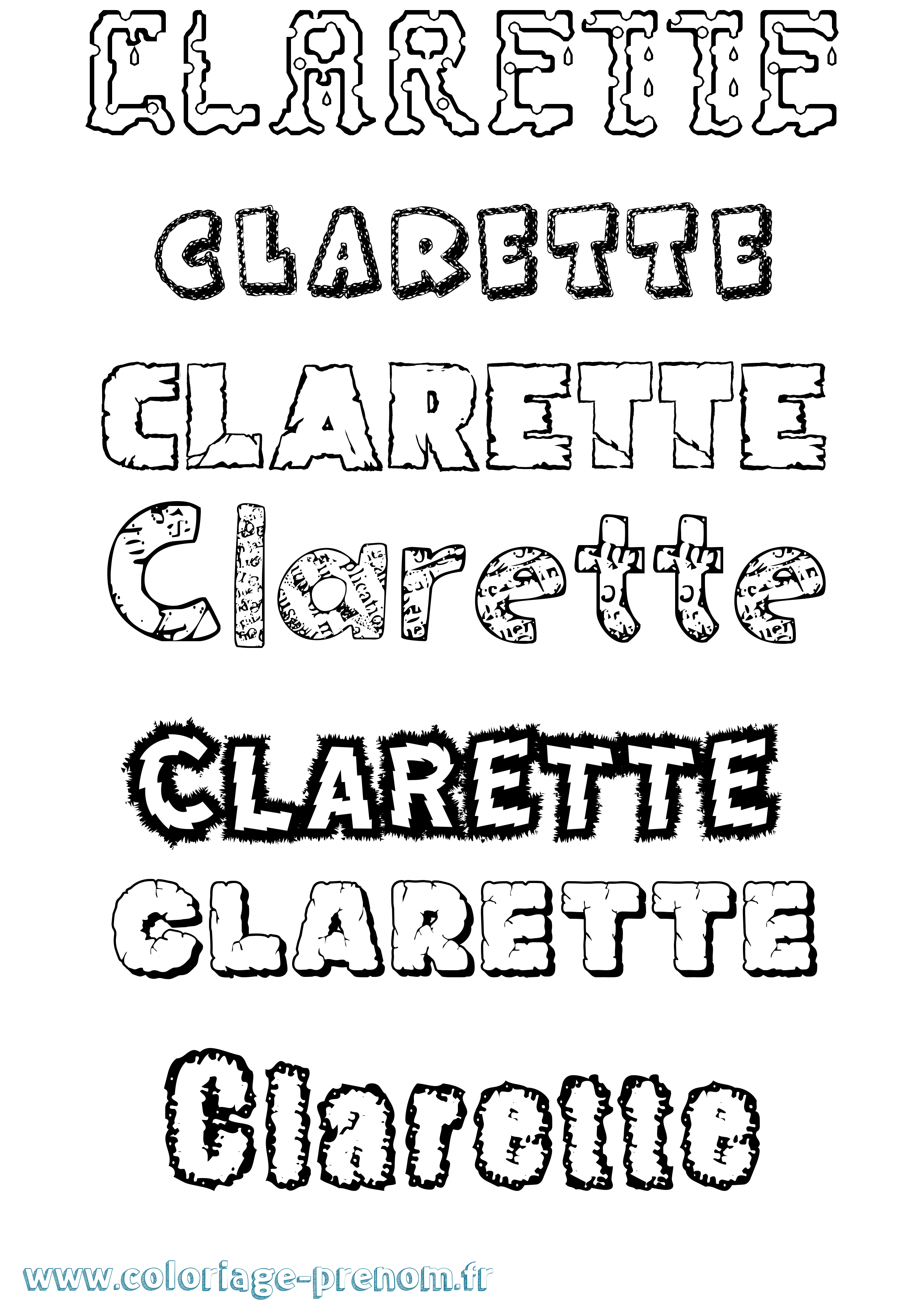 Coloriage Clarette Destructuré Coloriage prénom Clarette Destructuré