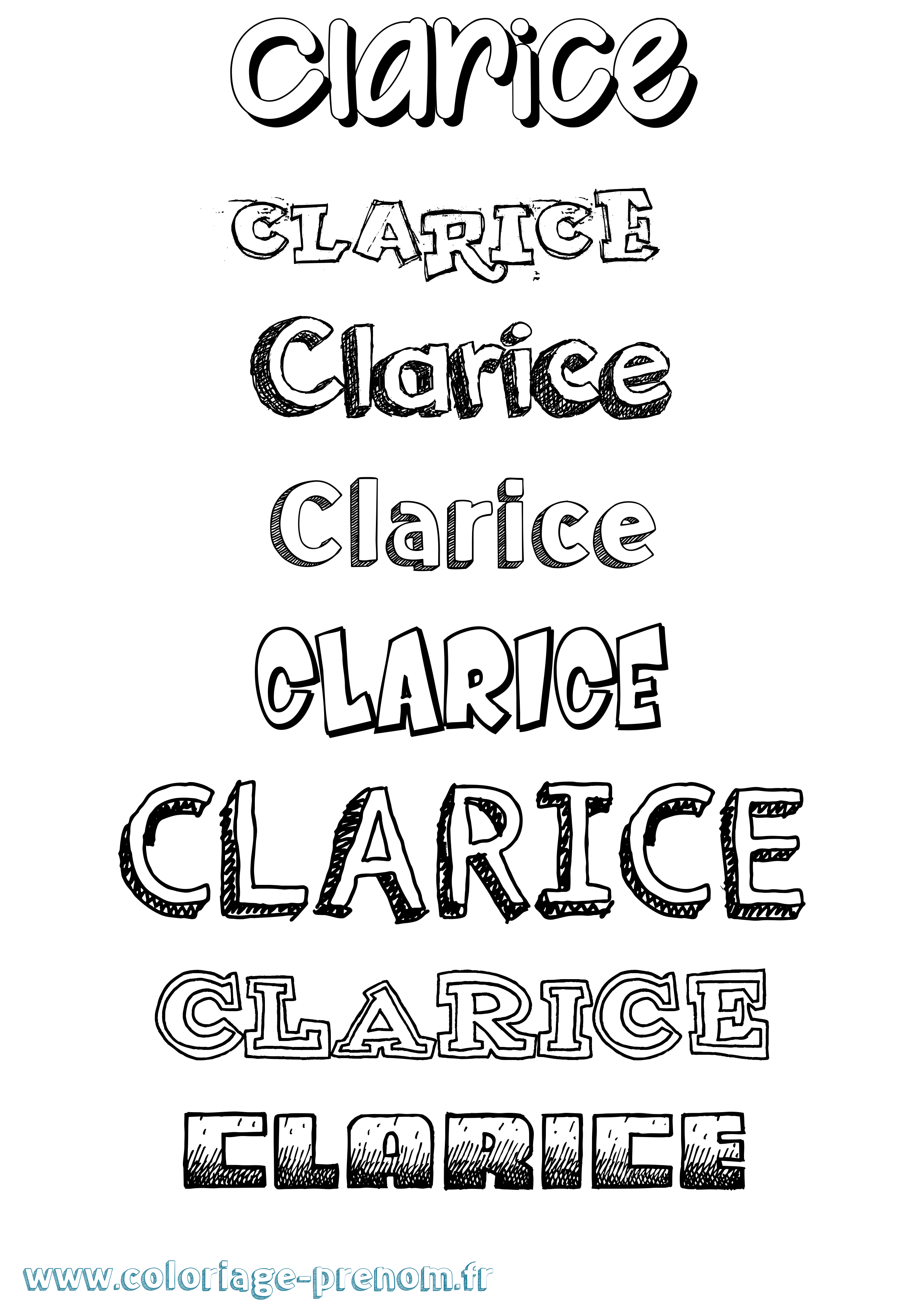 Coloriage Clarice Dessiné Coloriage prénom Clarice Dessiné