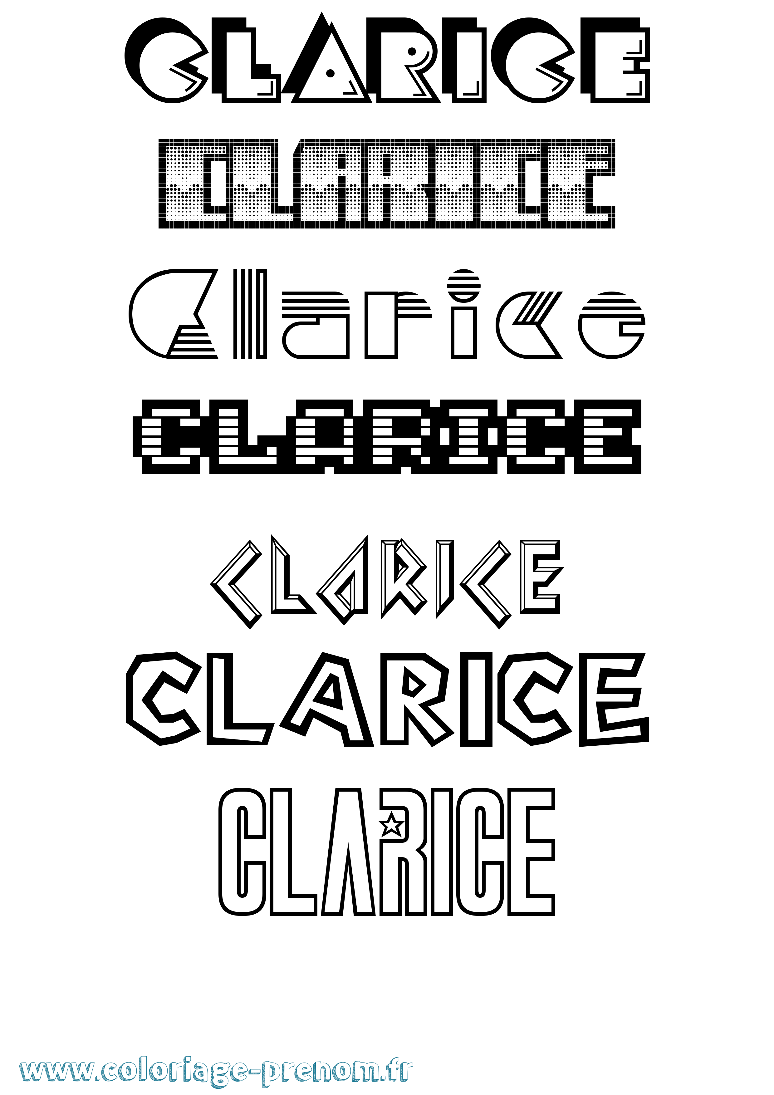 Coloriage Clarice Jeux Vidéos Coloriage prénom Clarice Jeux Vidéos