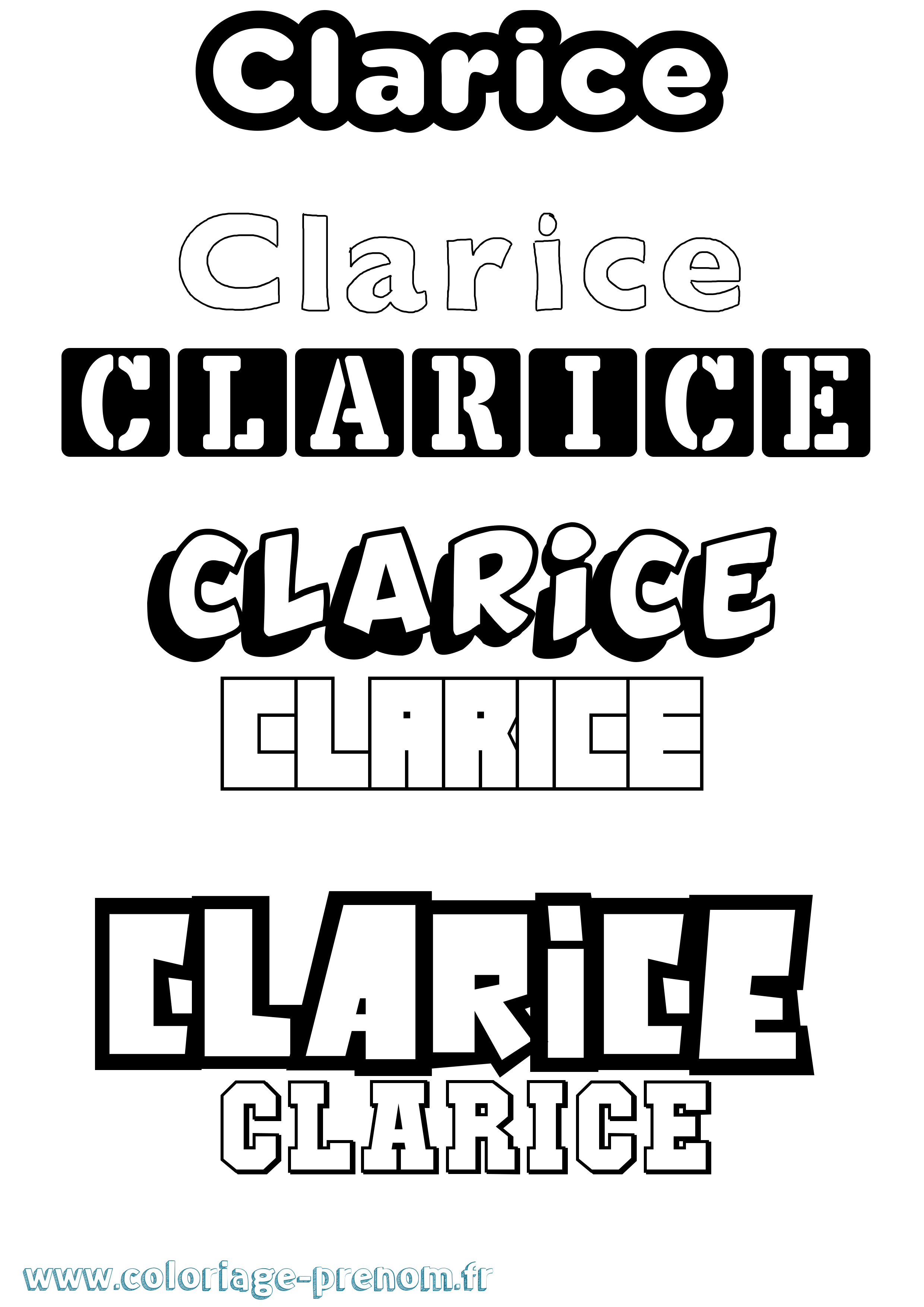 Coloriage Clarice Simple Coloriage prénom Clarice Simple
