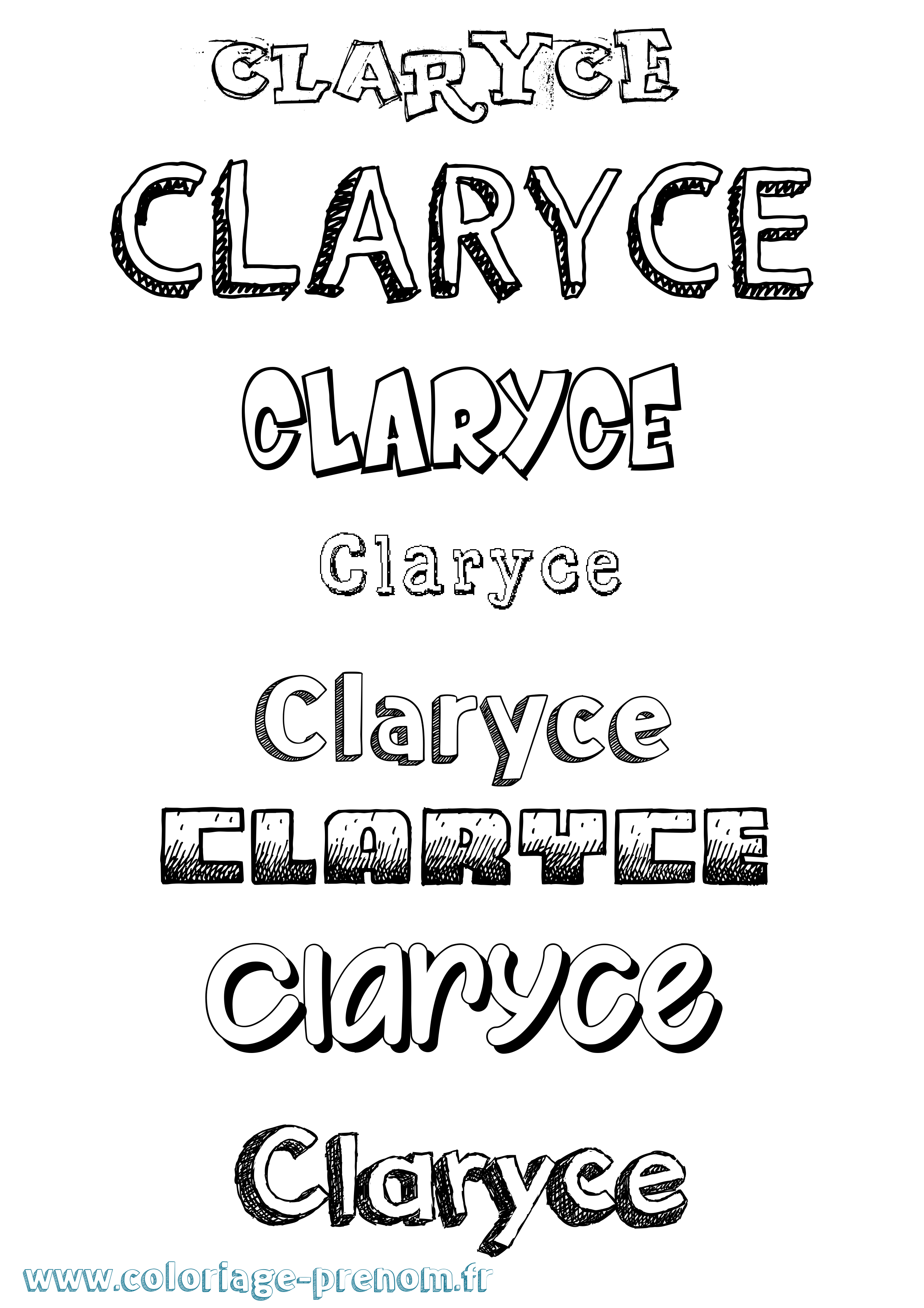 Coloriage Claryce Dessiné Coloriage prénom Claryce Dessiné