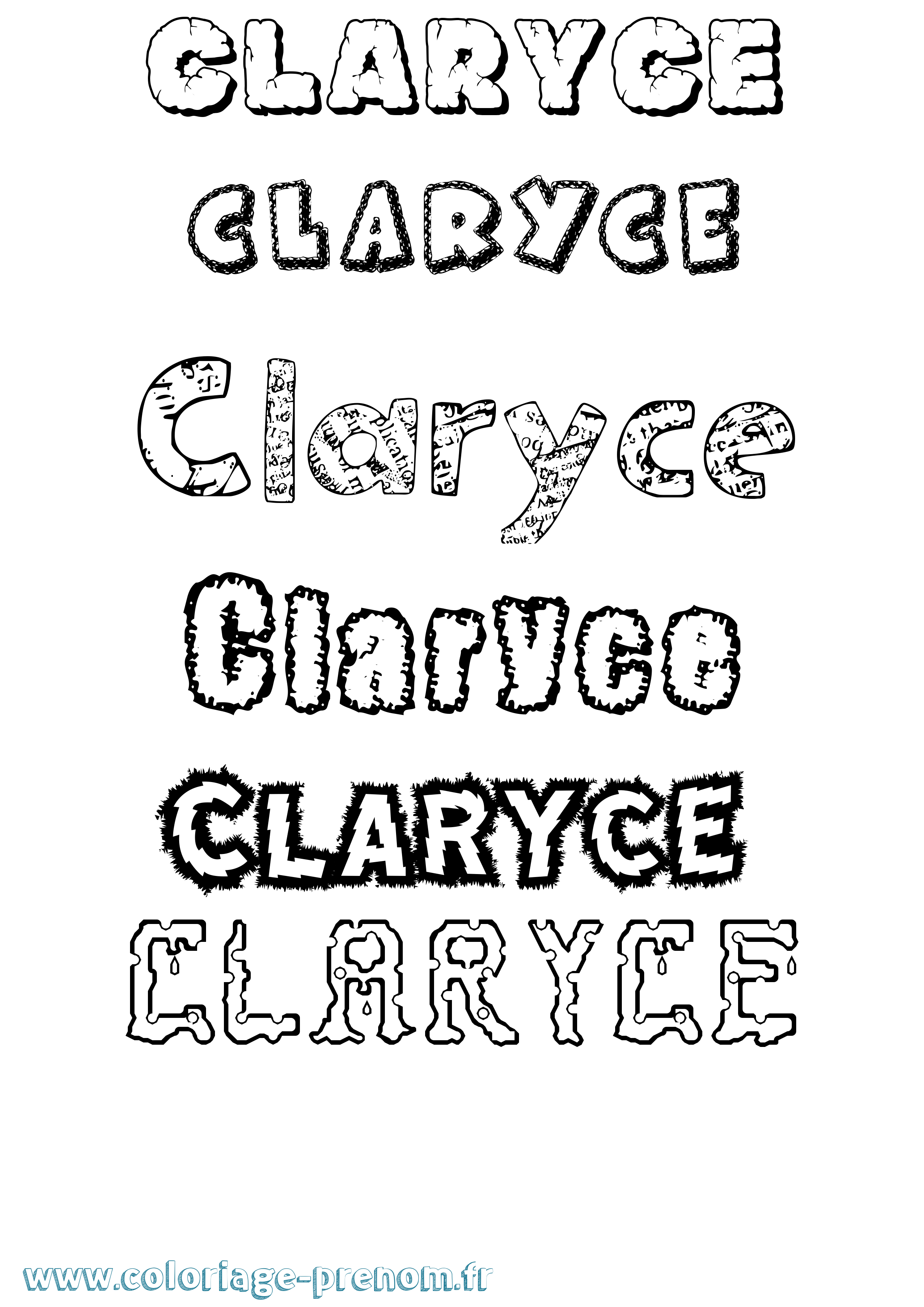 Coloriage Claryce Destructuré Coloriage prénom Claryce Destructuré