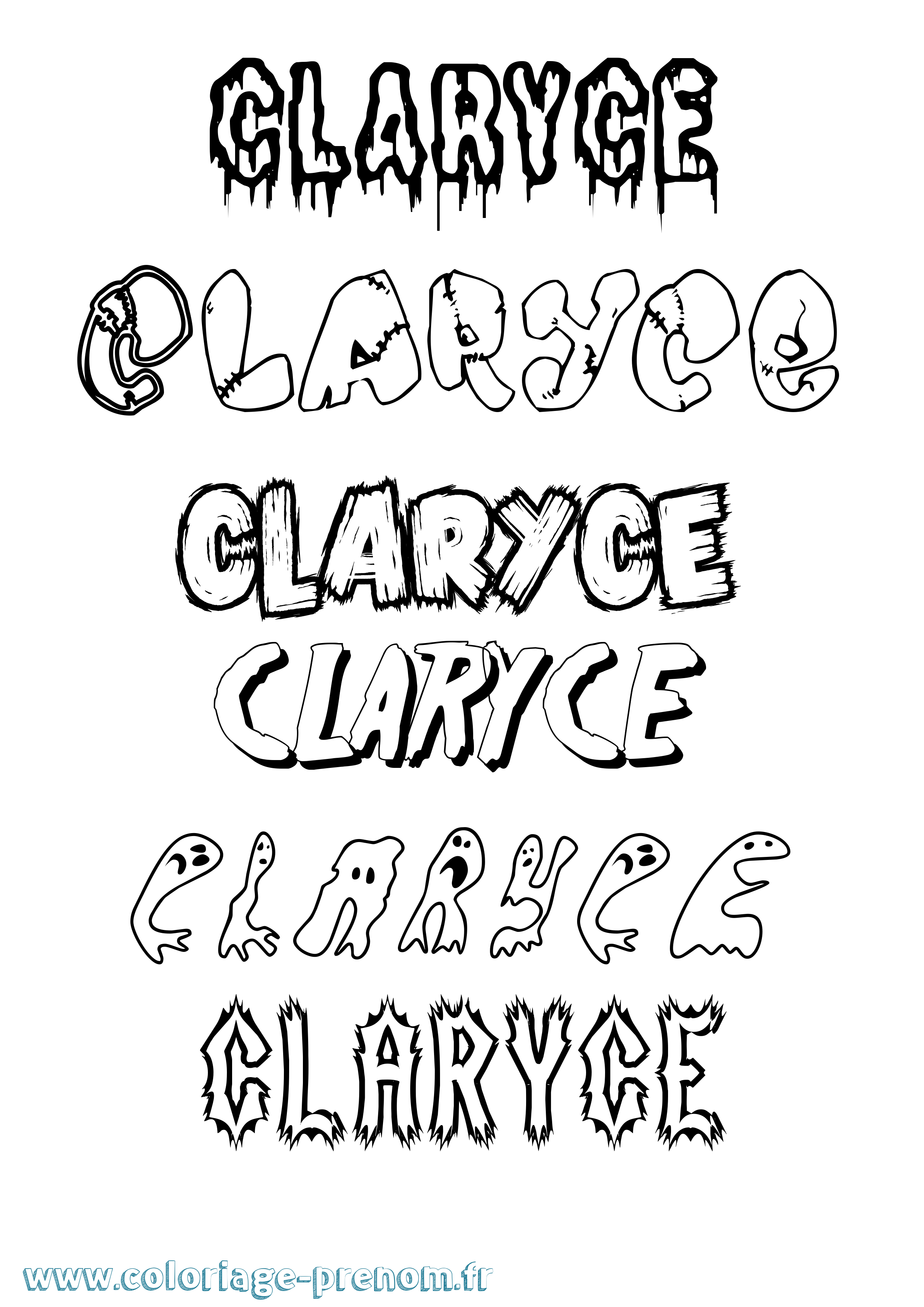 Coloriage Claryce Frisson Coloriage prénom Claryce Frisson