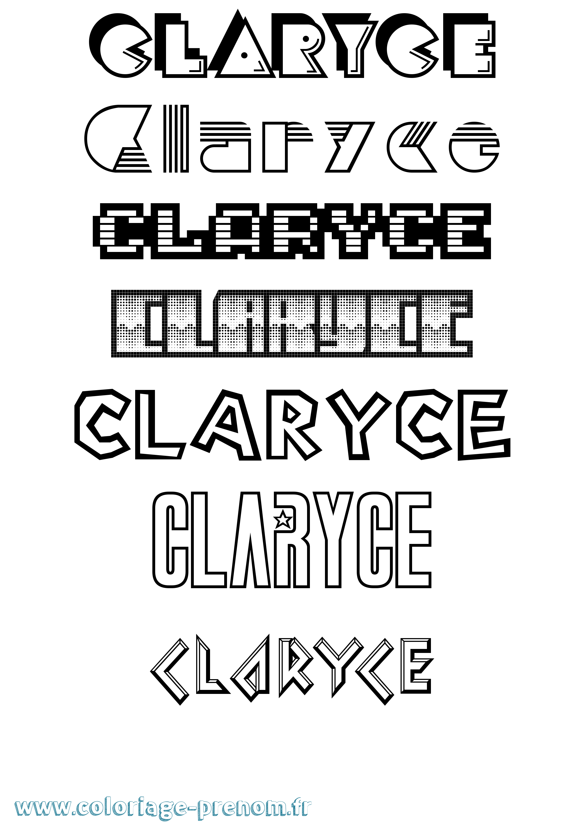 Coloriage Claryce Jeux Vidéos Coloriage prénom Claryce Jeux Vidéos