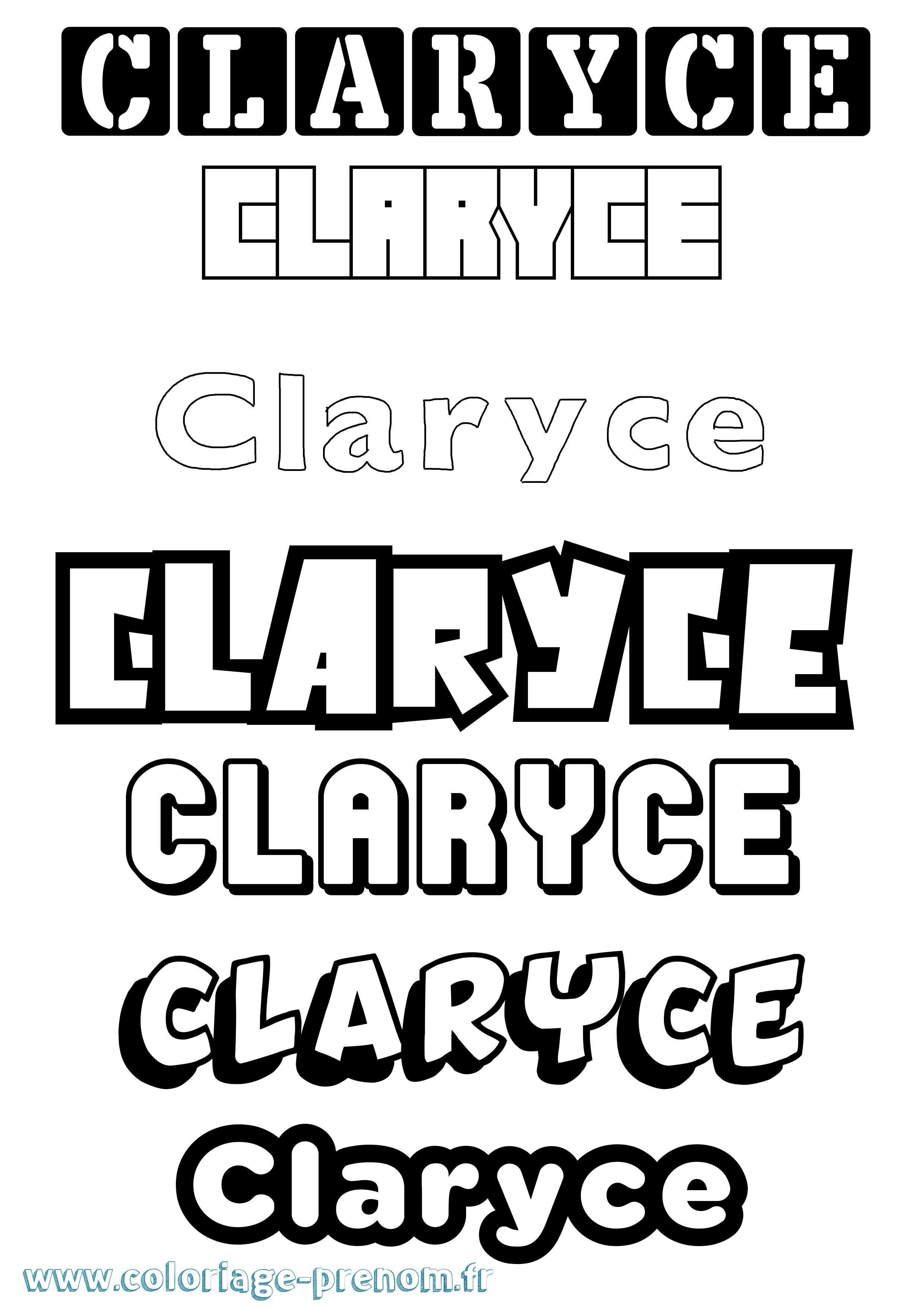 Coloriage Claryce Simple Coloriage prénom Claryce Simple