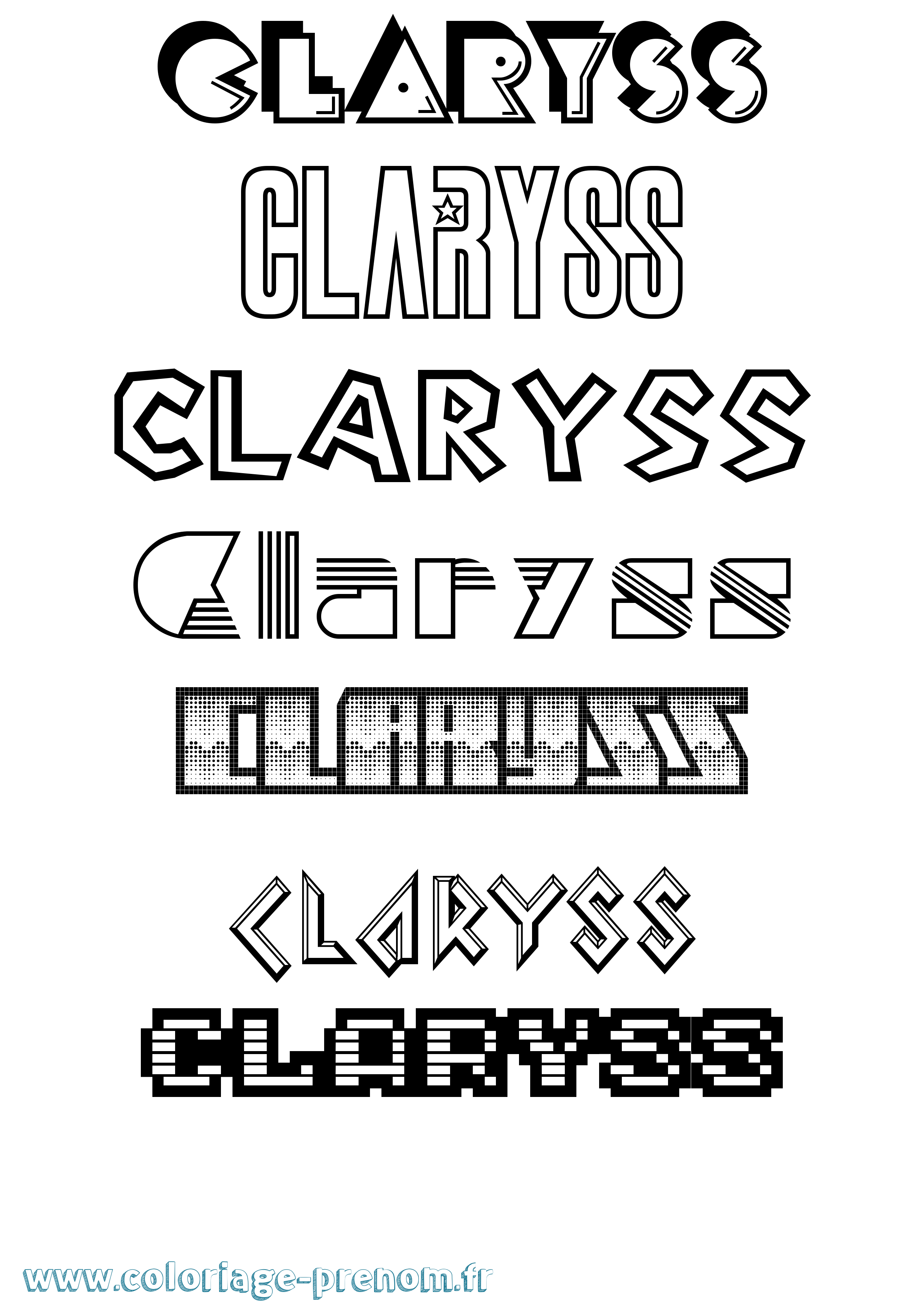 Coloriage Claryss Jeux Vidéos Coloriage prénom Claryss Jeux Vidéos