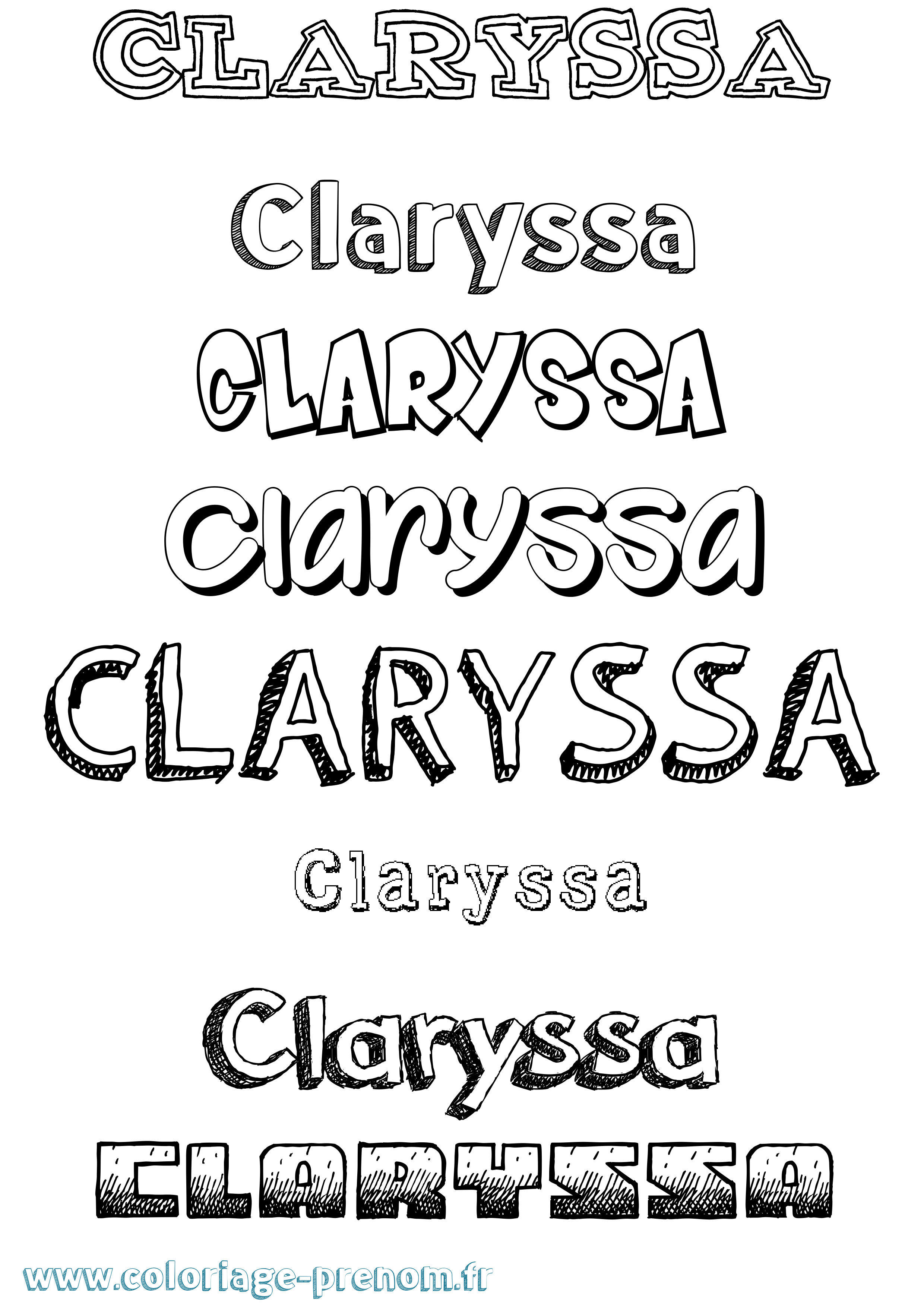 Coloriage Claryssa Dessiné Coloriage prénom Claryssa Dessiné