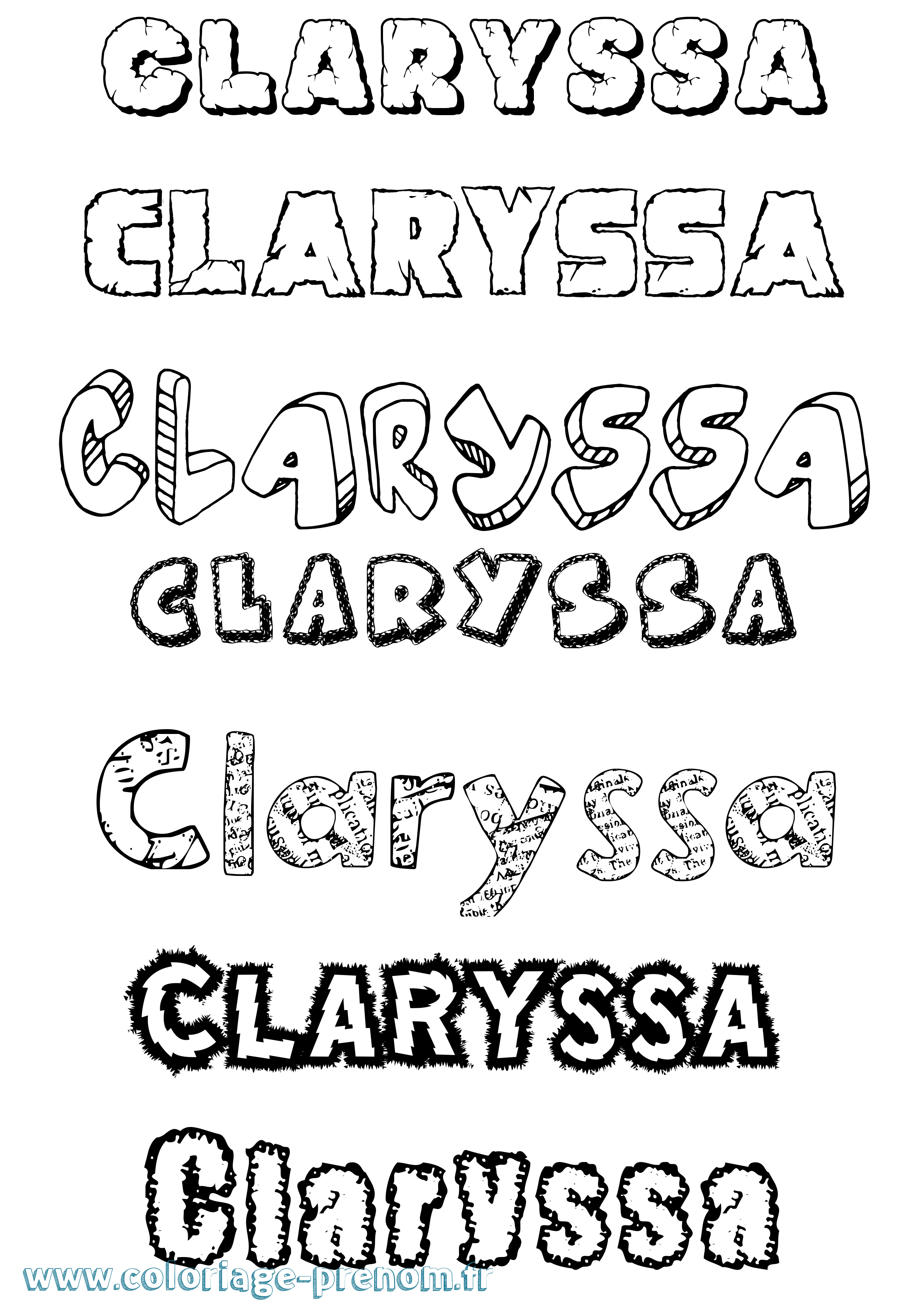 Coloriage Claryssa Destructuré Coloriage prénom Claryssa Destructuré