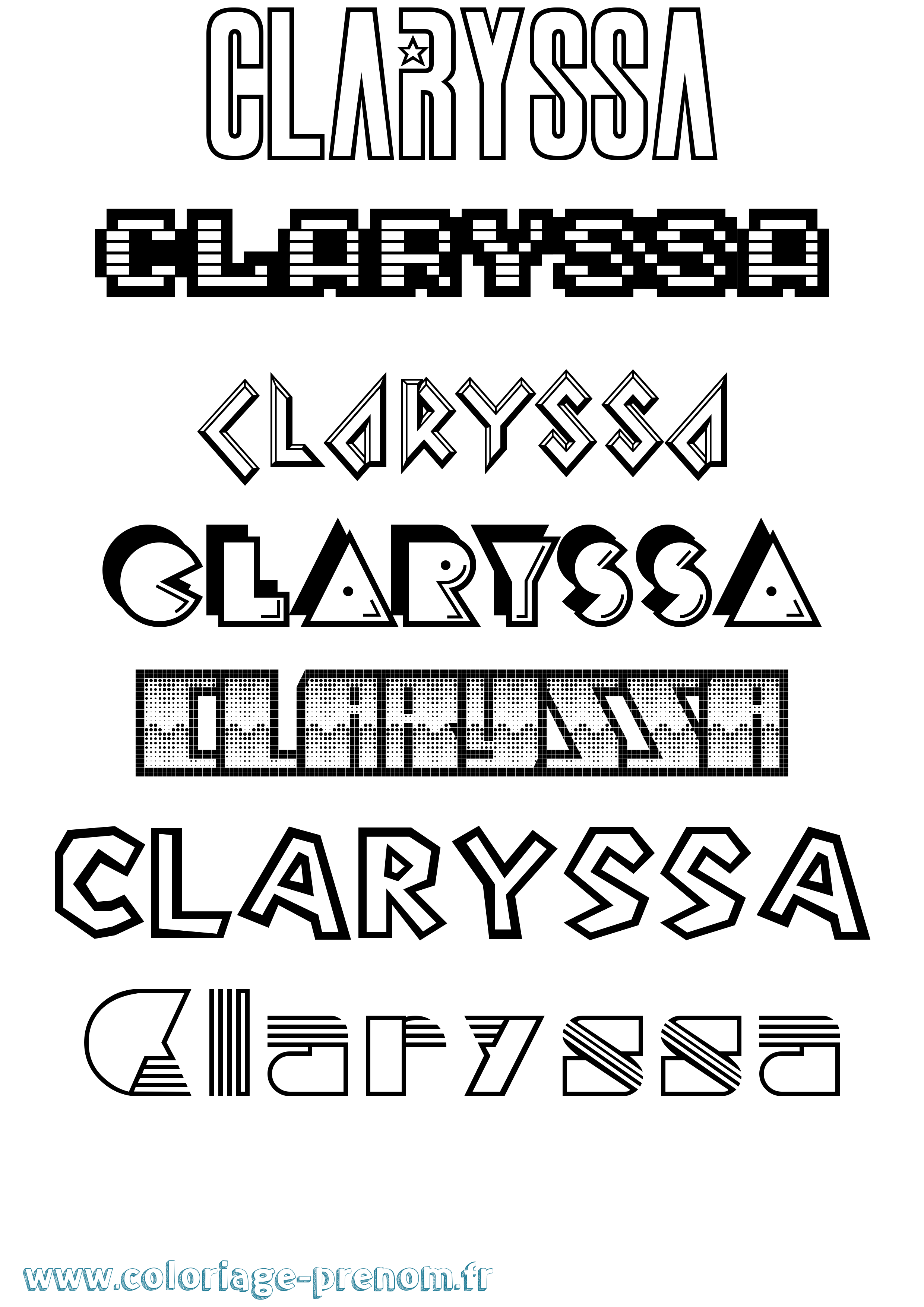 Coloriage Claryssa Jeux Vidéos Coloriage prénom Claryssa Jeux Vidéos