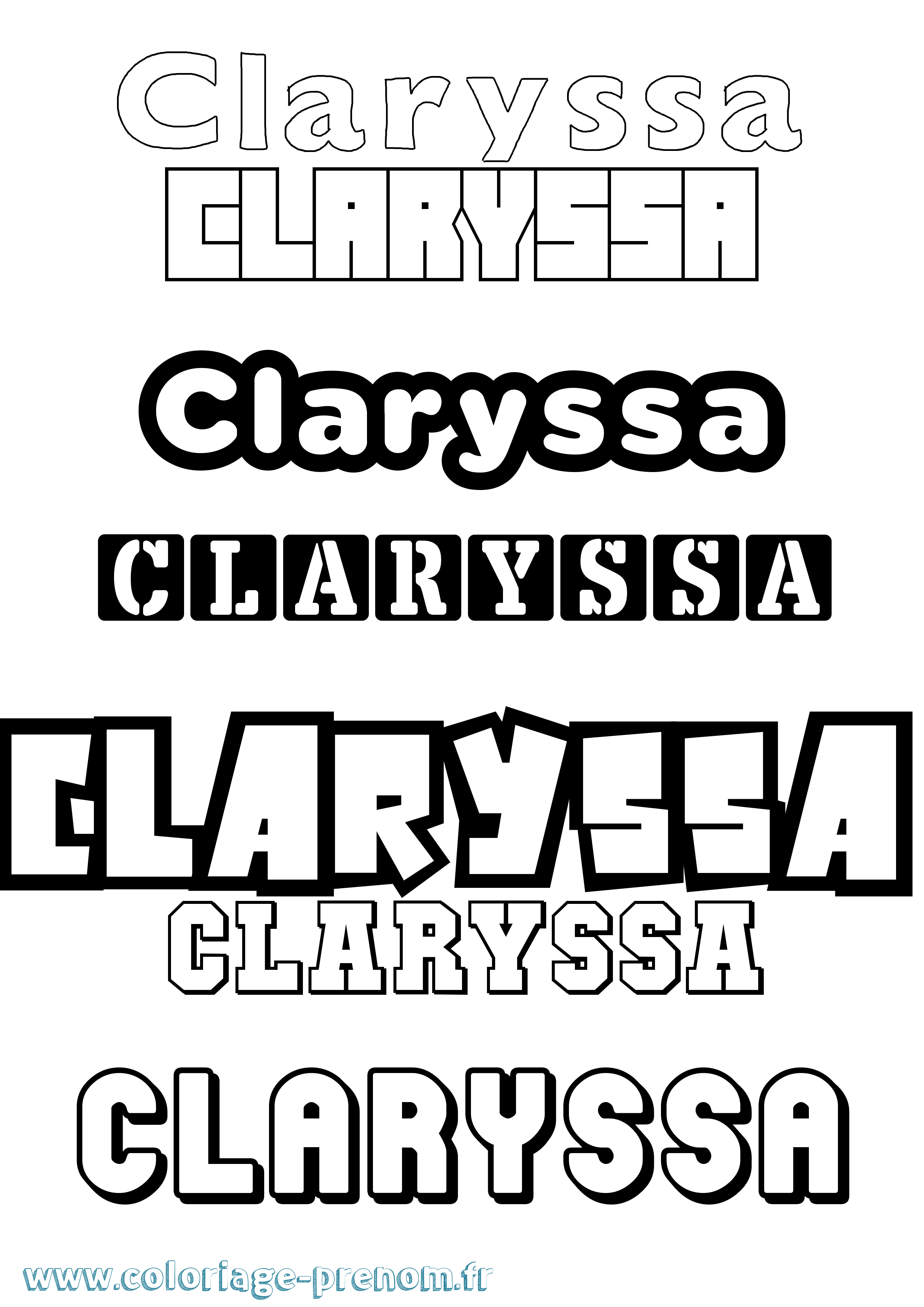 Coloriage Claryssa Simple Coloriage prénom Claryssa Simple