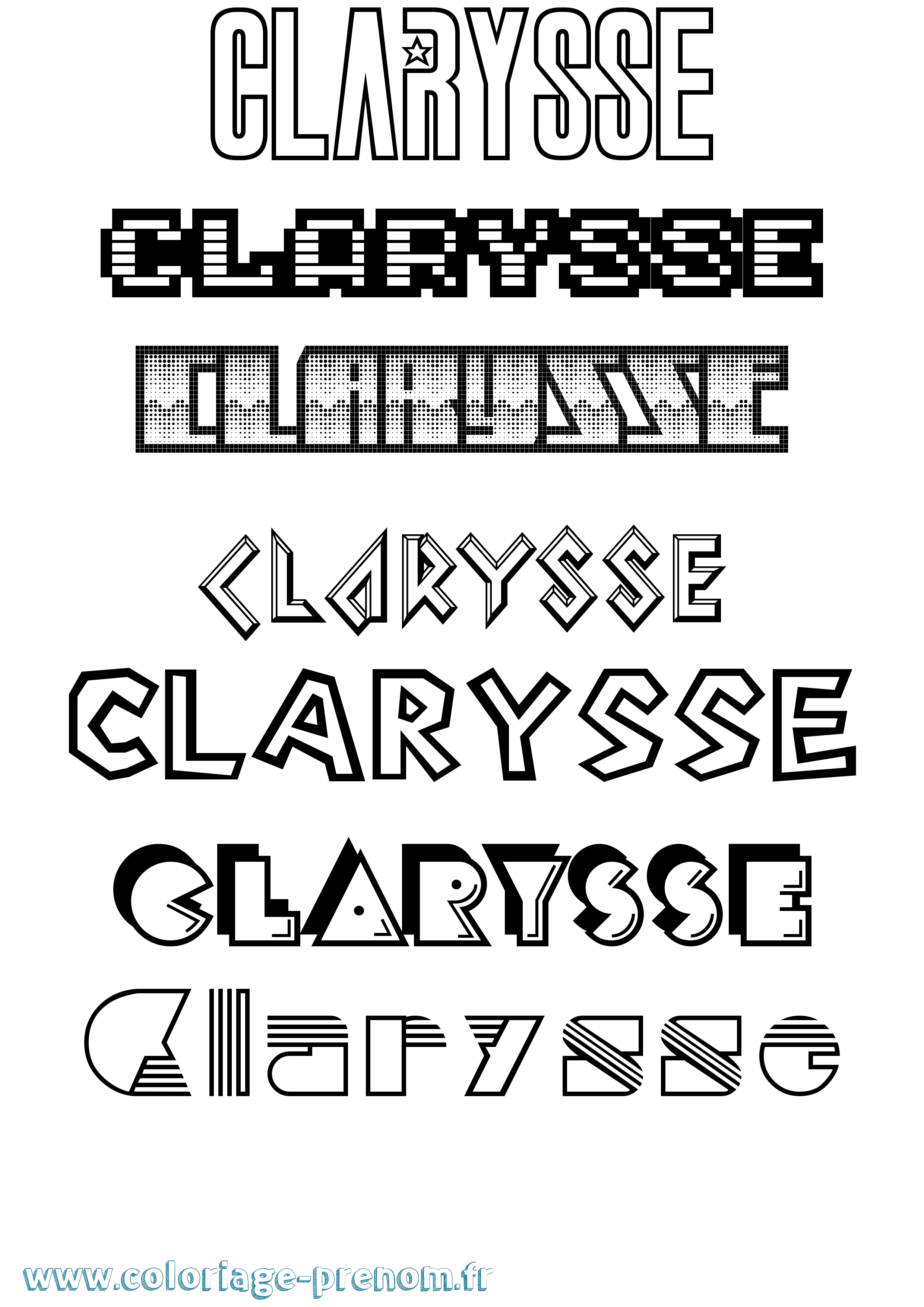 Coloriage Clarysse Jeux Vidéos Coloriage prénom Clarysse Jeux Vidéos