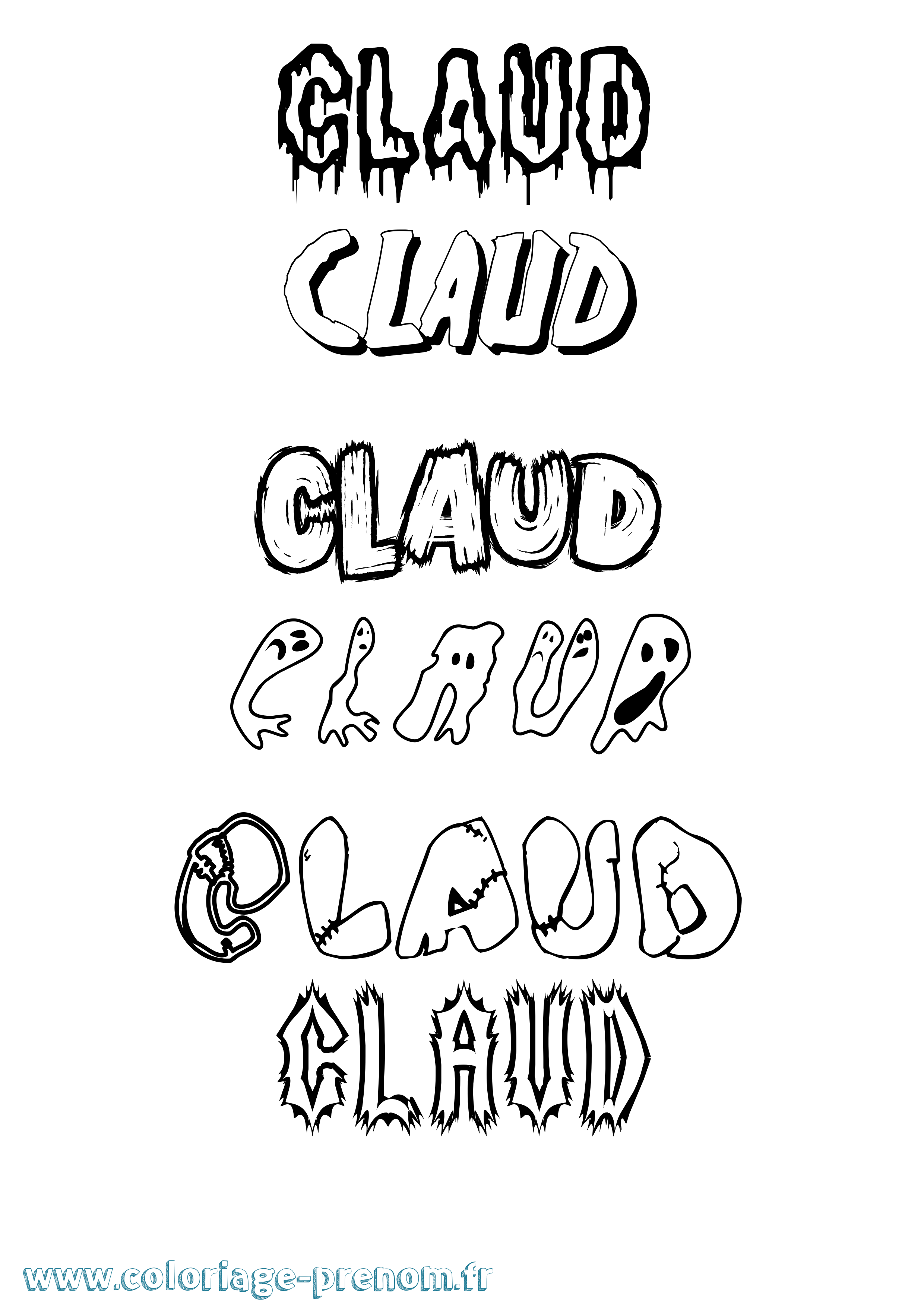 Coloriage Claud Frisson Coloriage prénom Claud Frisson