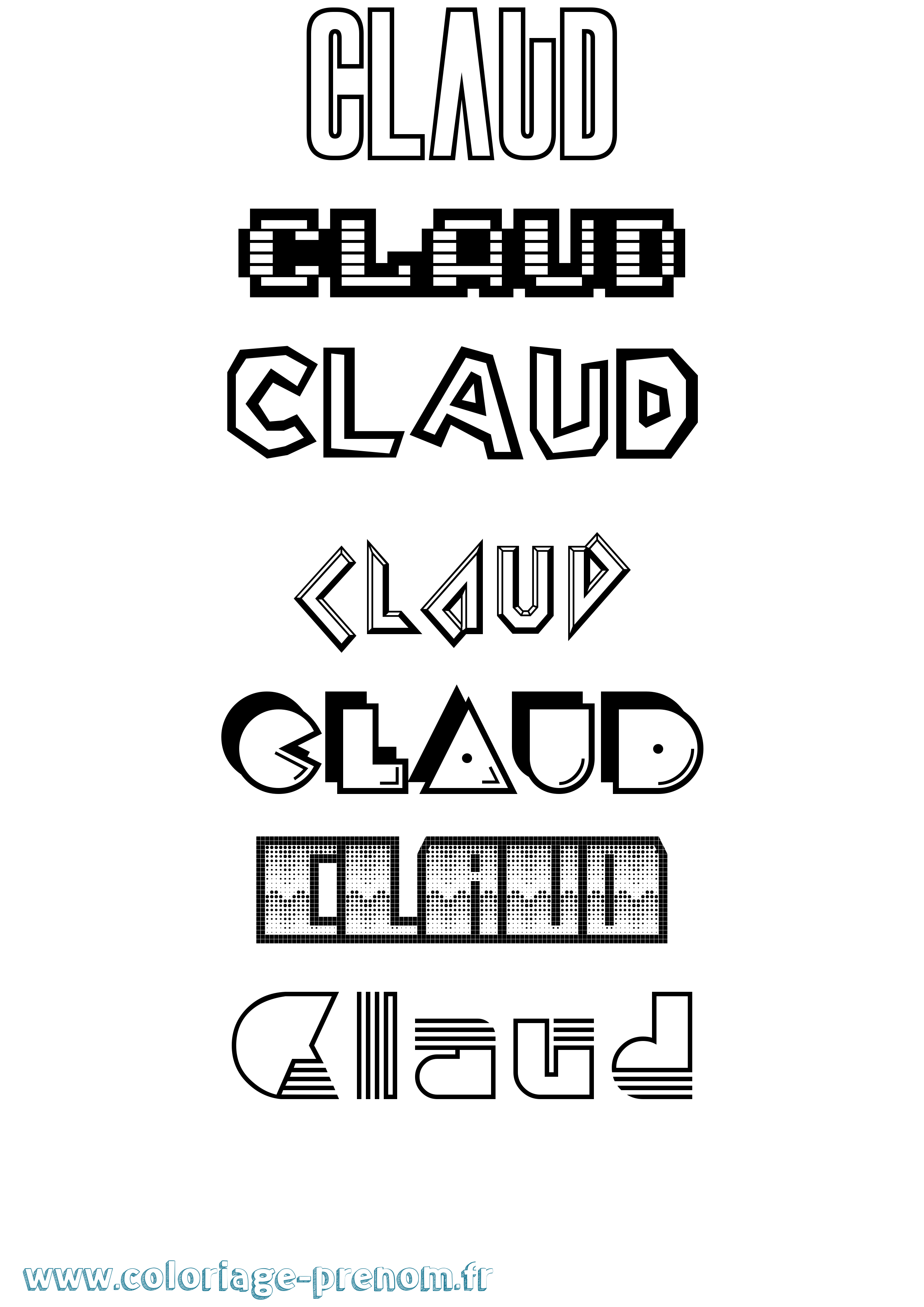 Coloriage Claud Jeux Vidéos Coloriage prénom Claud Jeux Vidéos
