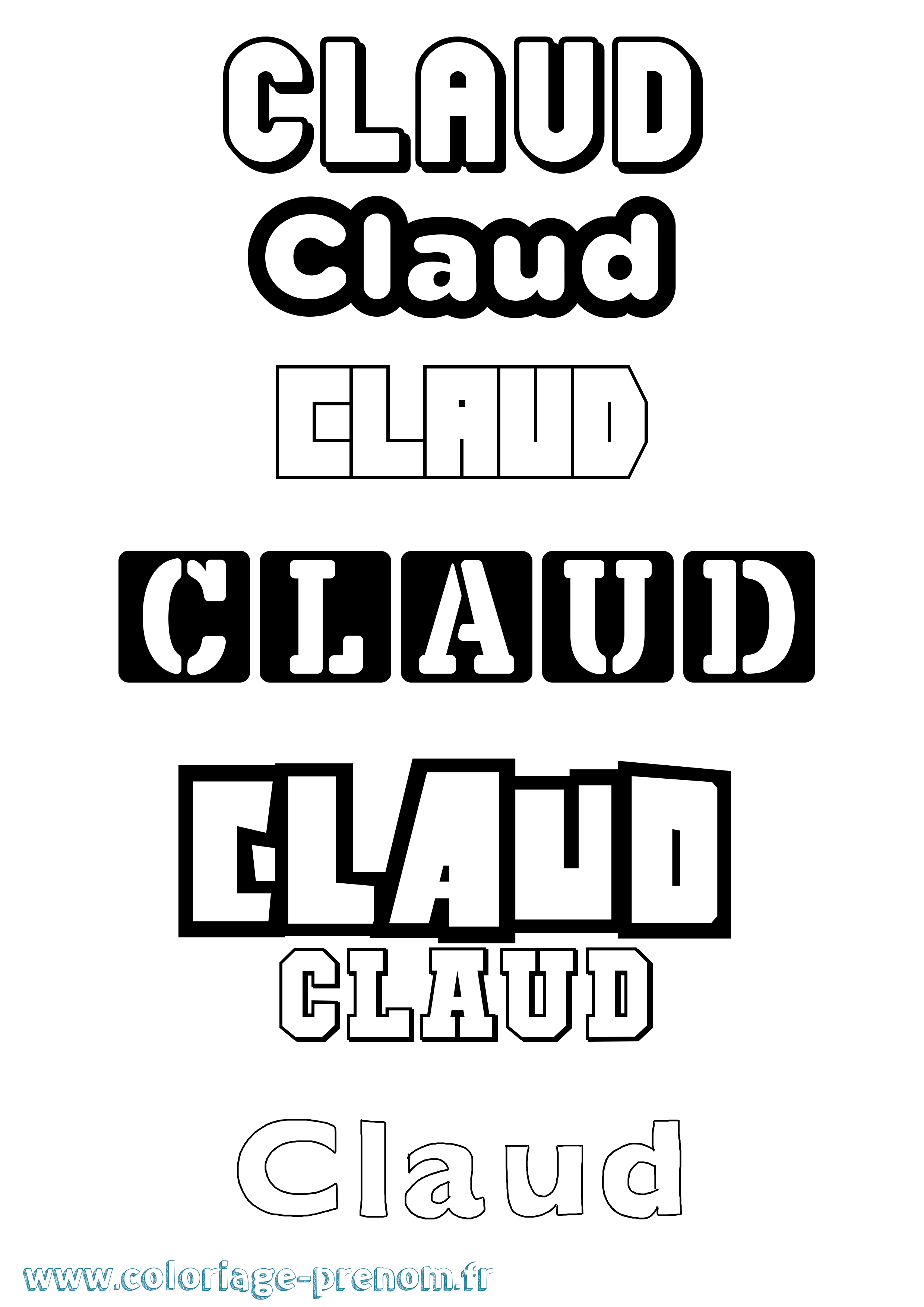 Coloriage Claud Simple Coloriage prénom Claud Simple