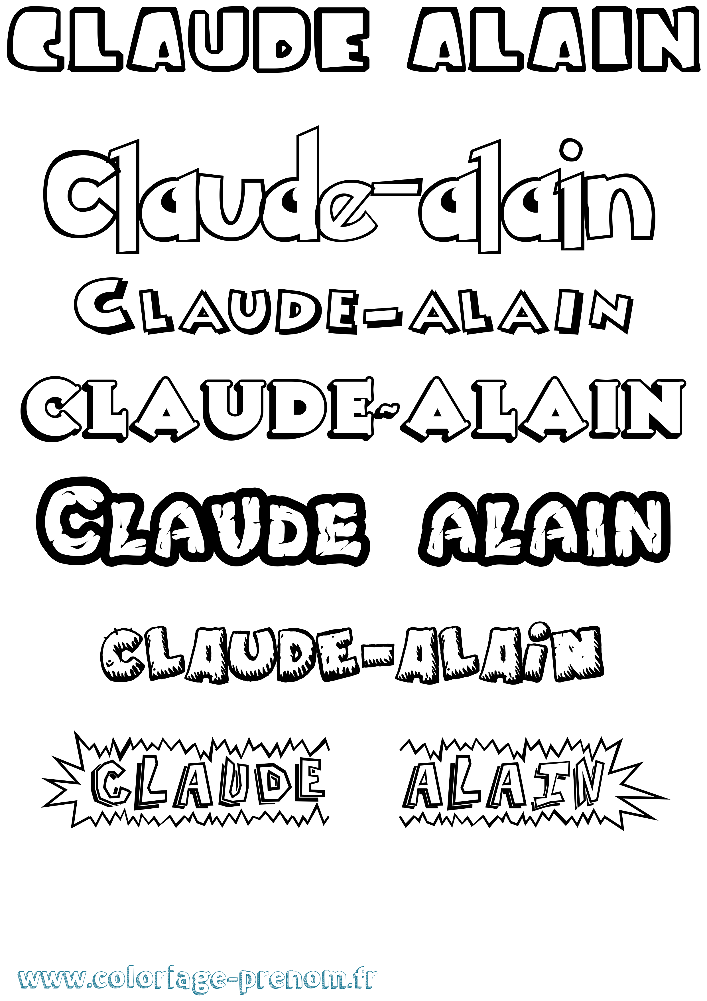 Coloriage Claude-Alain Dessin Animé Coloriage prénom Claude-Alain Dessin Animé