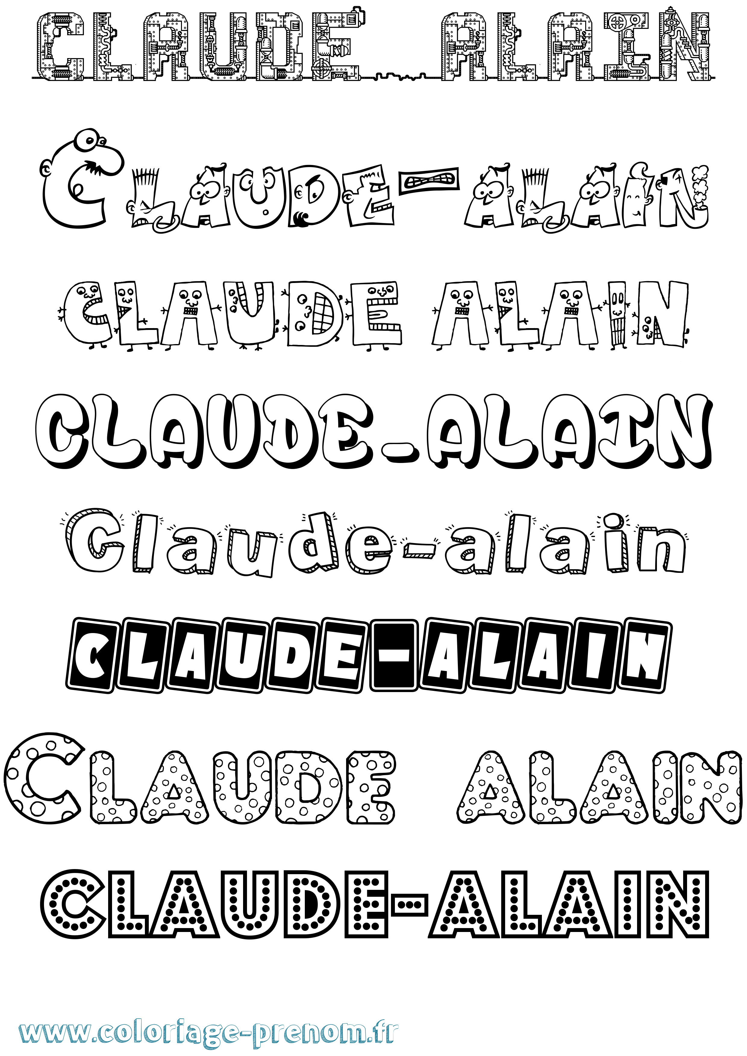 Coloriage Claude-Alain Fun Coloriage prénom Claude-Alain Fun