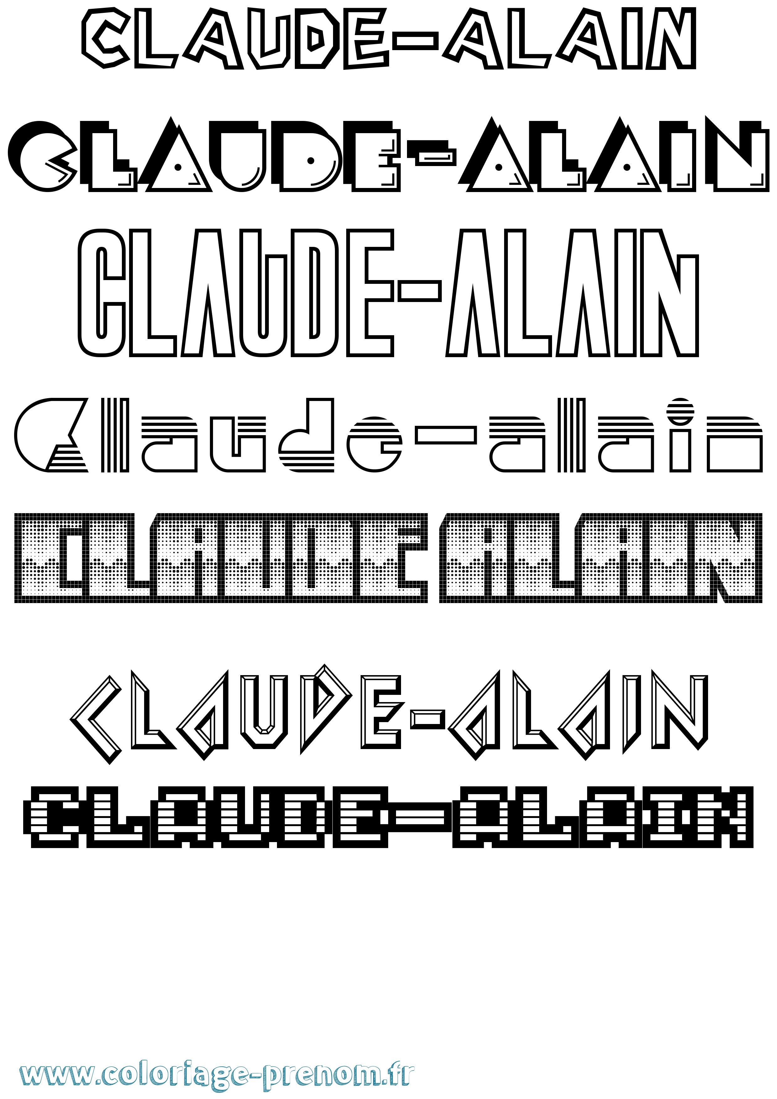 Coloriage Claude-Alain Jeux Vidéos Coloriage prénom Claude-Alain Jeux Vidéos