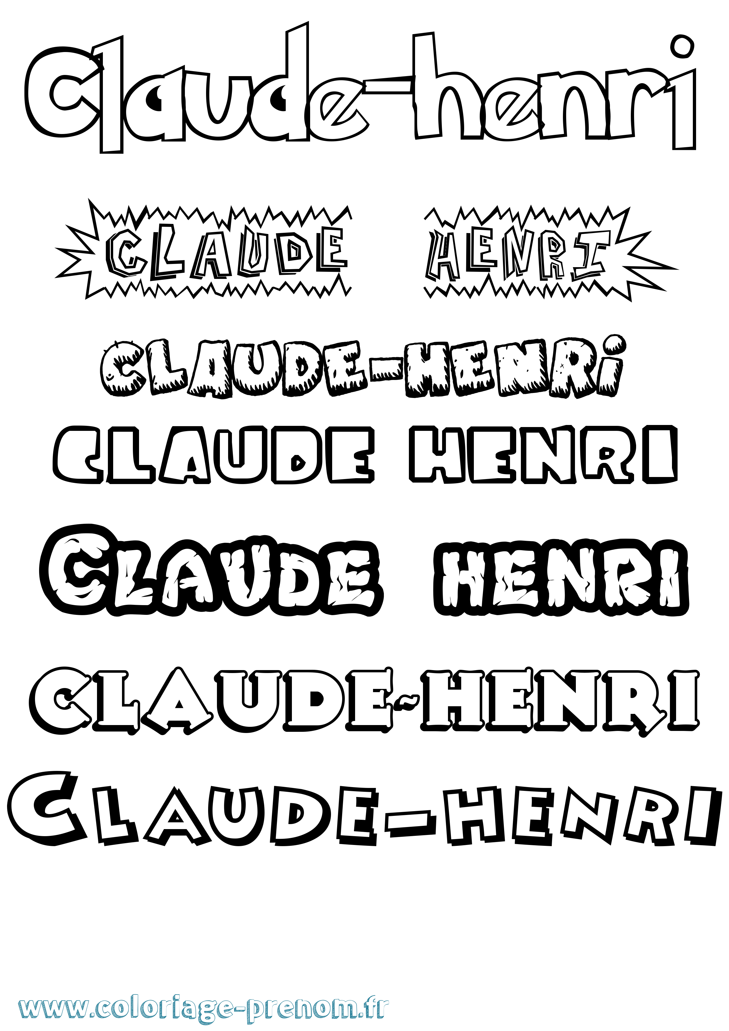 Coloriage Claude-Henri Dessin Animé Coloriage prénom Claude-Henri Dessin Animé