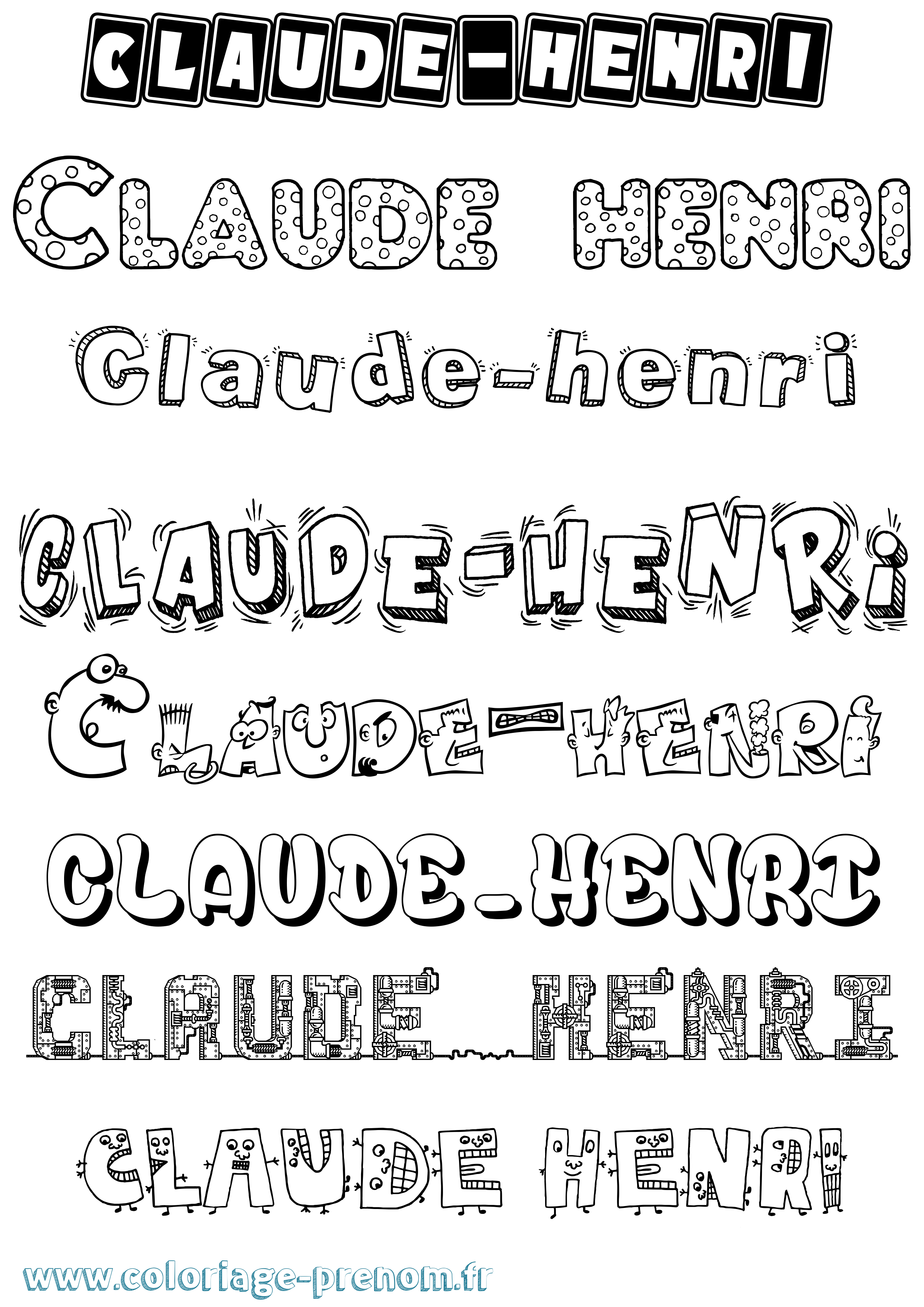 Coloriage Claude-Henri Fun Coloriage prénom Claude-Henri Fun