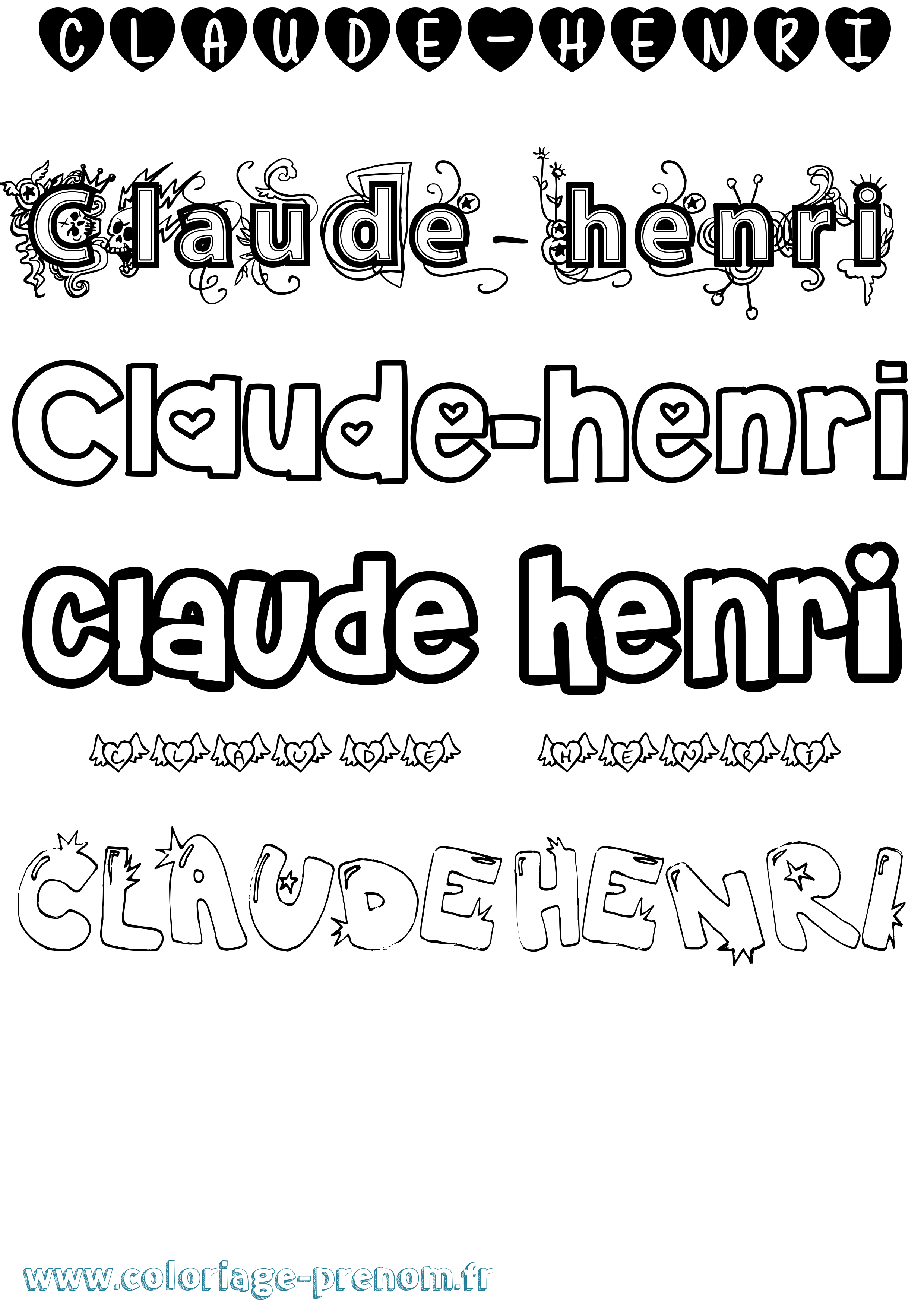 Coloriage Claude-Henri Girly Coloriage prénom Claude-Henri Girly