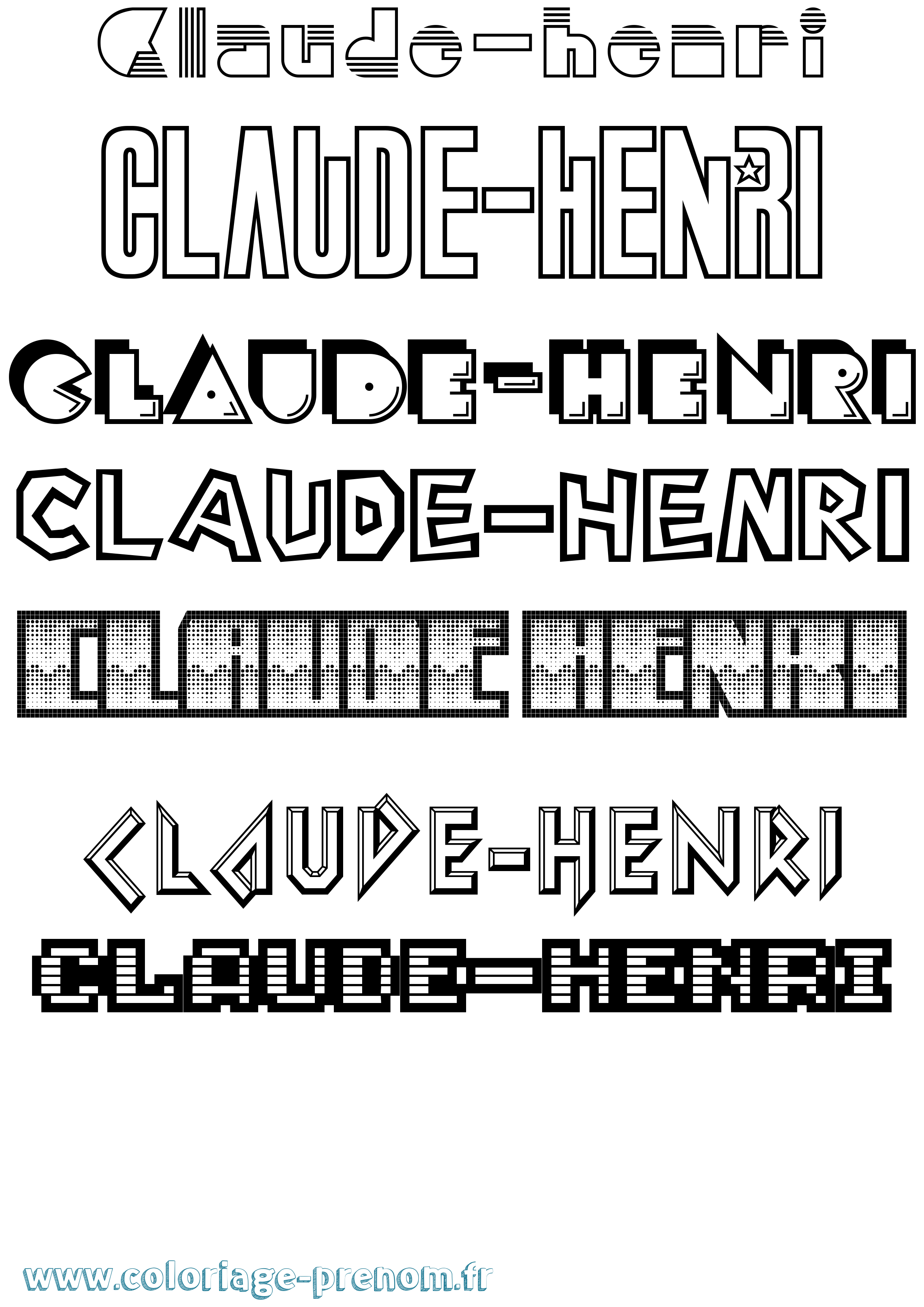 Coloriage Claude-Henri Jeux Vidéos Coloriage prénom Claude-Henri Jeux Vidéos