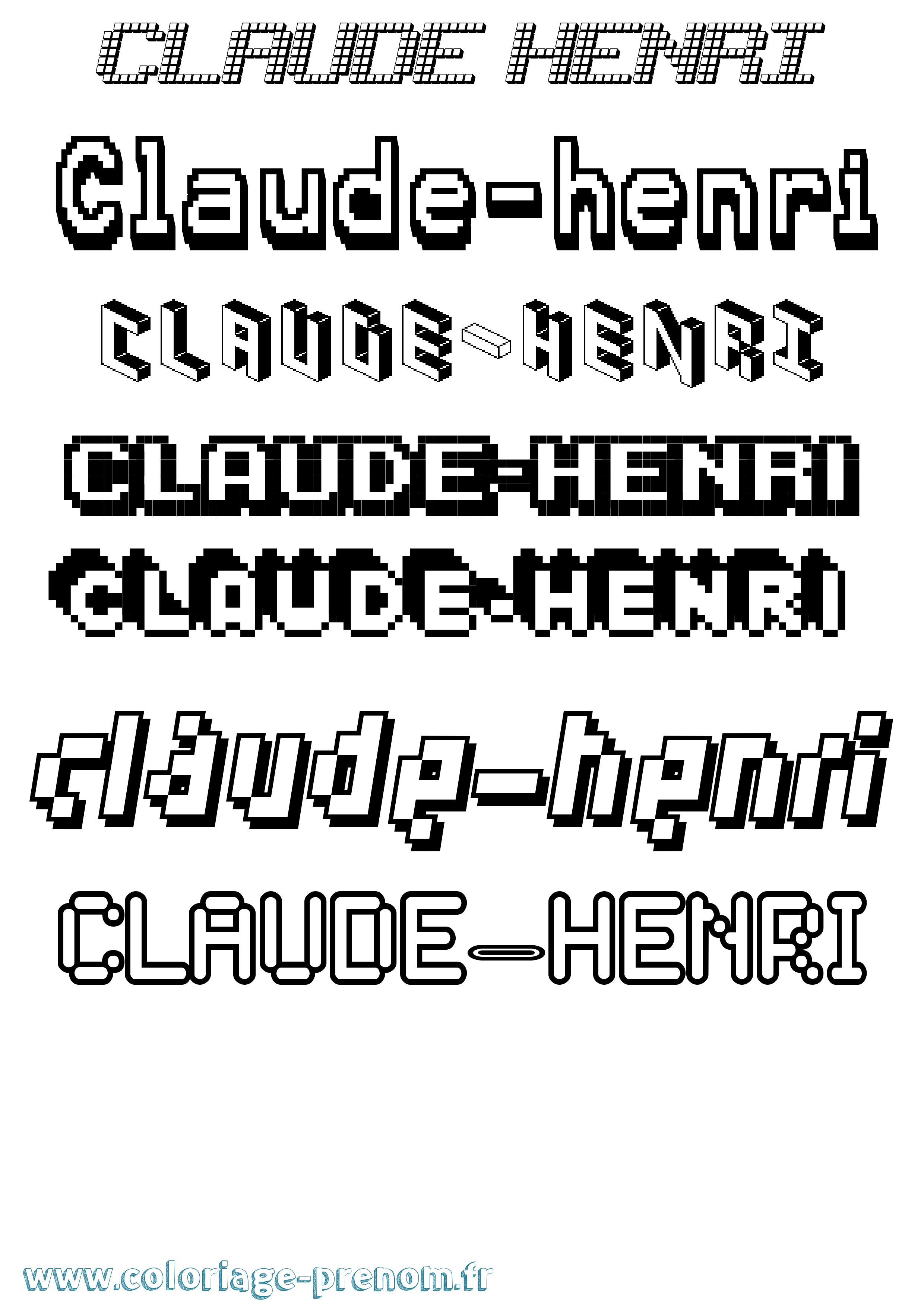 Coloriage Claude-Henri Pixel Coloriage prénom Claude-Henri Pixel