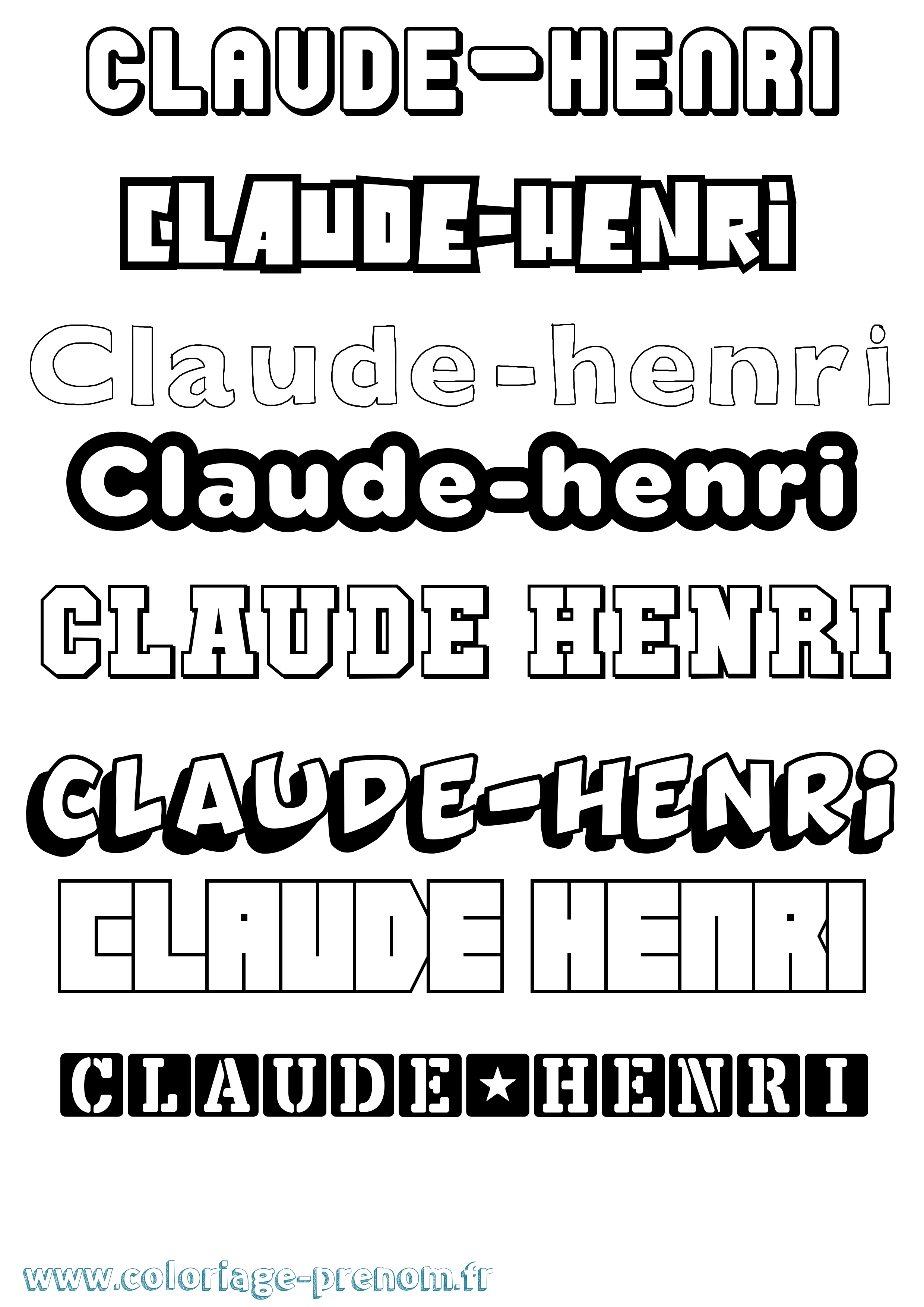 Coloriage Claude-Henri Simple Coloriage prénom Claude-Henri Simple