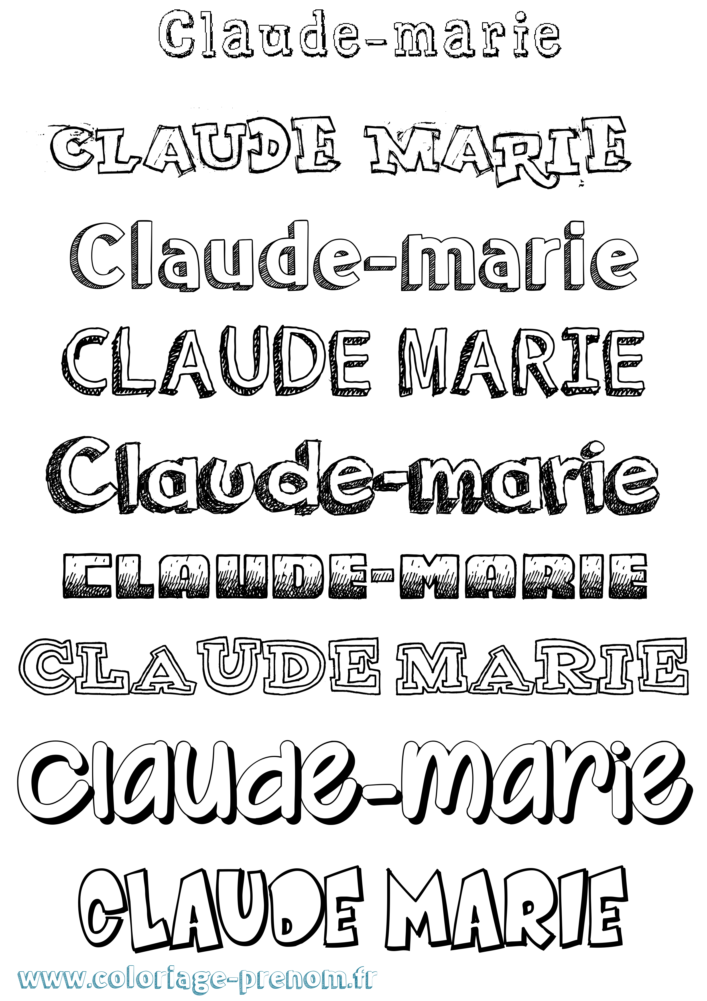 Coloriage Claude-Marie Dessiné Coloriage prénom Claude-Marie Dessiné