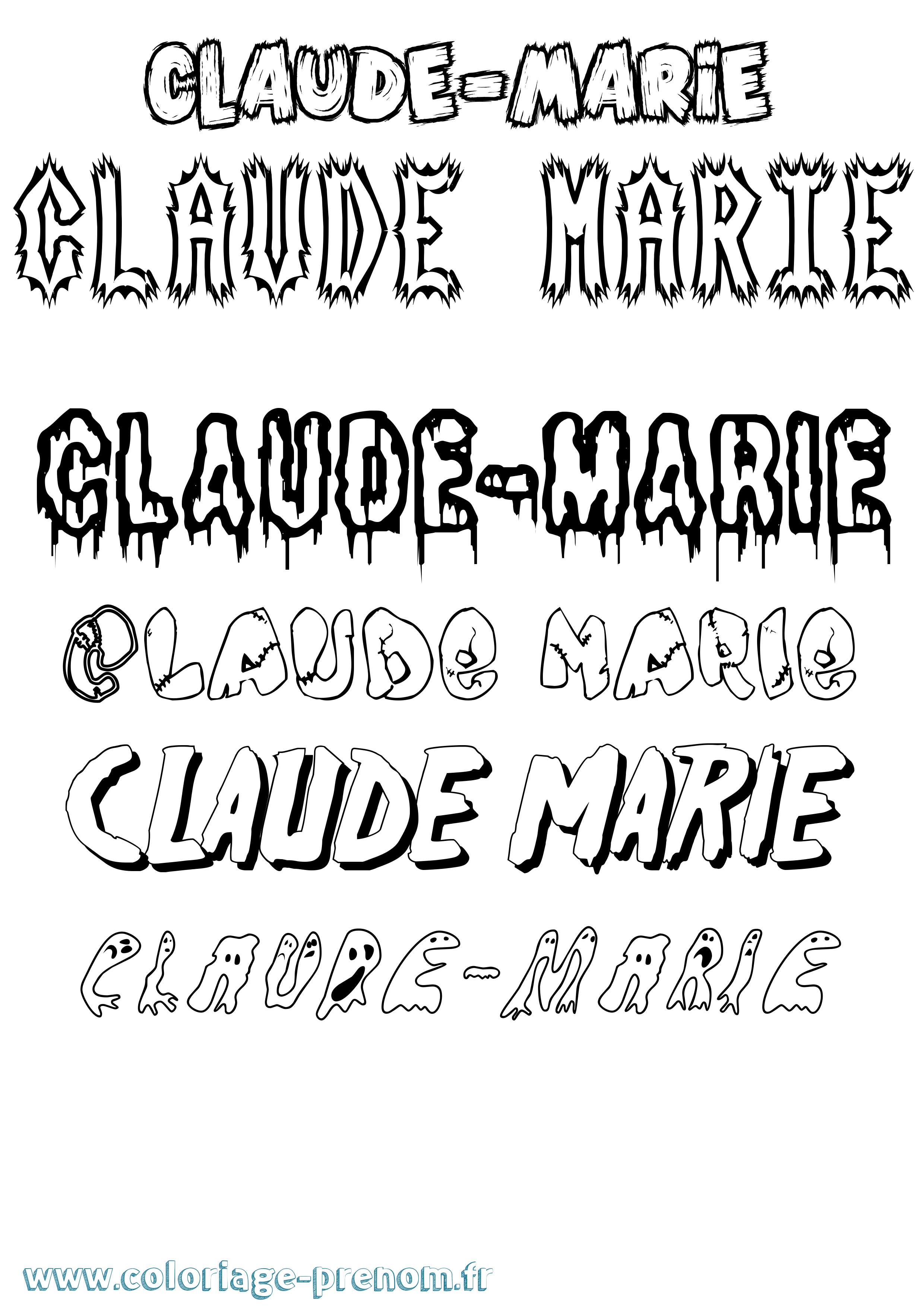 Coloriage Claude-Marie Frisson Coloriage prénom Claude-Marie Frisson