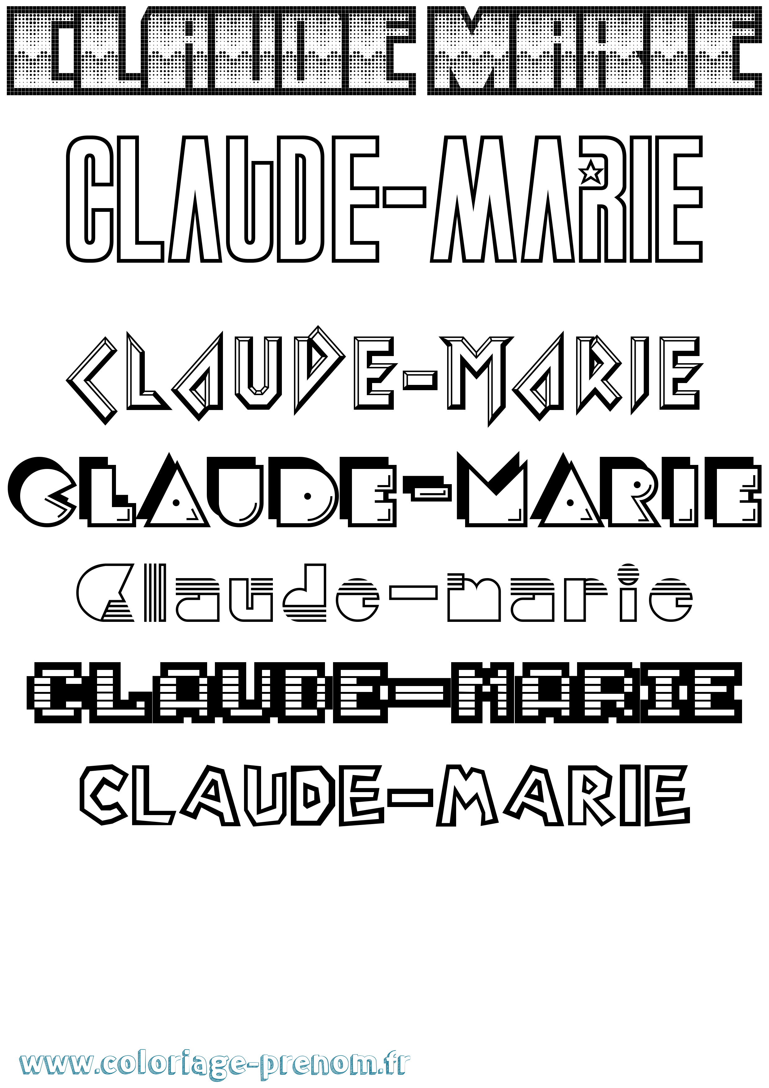 Coloriage Claude-Marie Jeux Vidéos Coloriage prénom Claude-Marie Jeux Vidéos