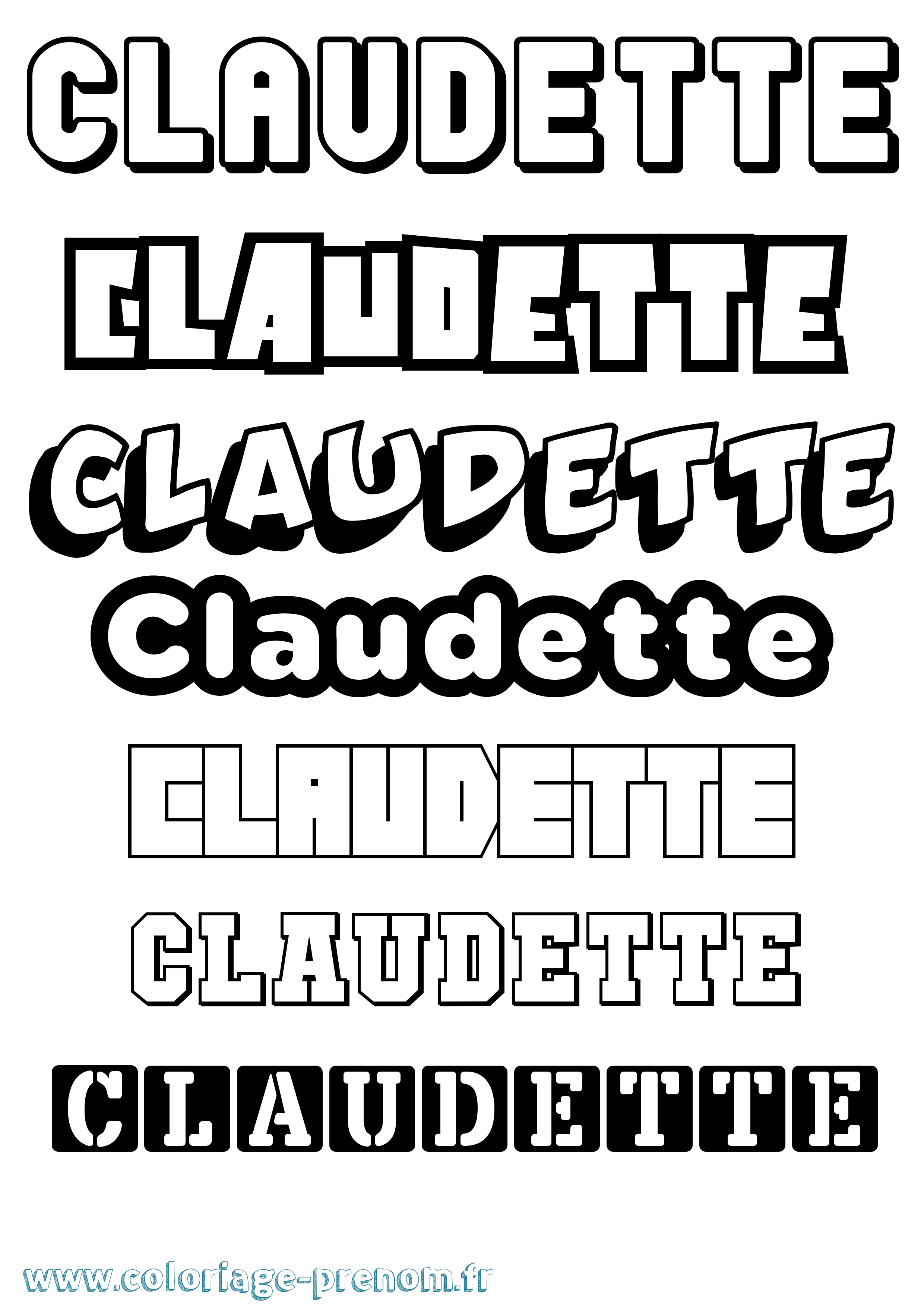 Coloriage Claudette Simple Coloriage prénom Claudette Simple