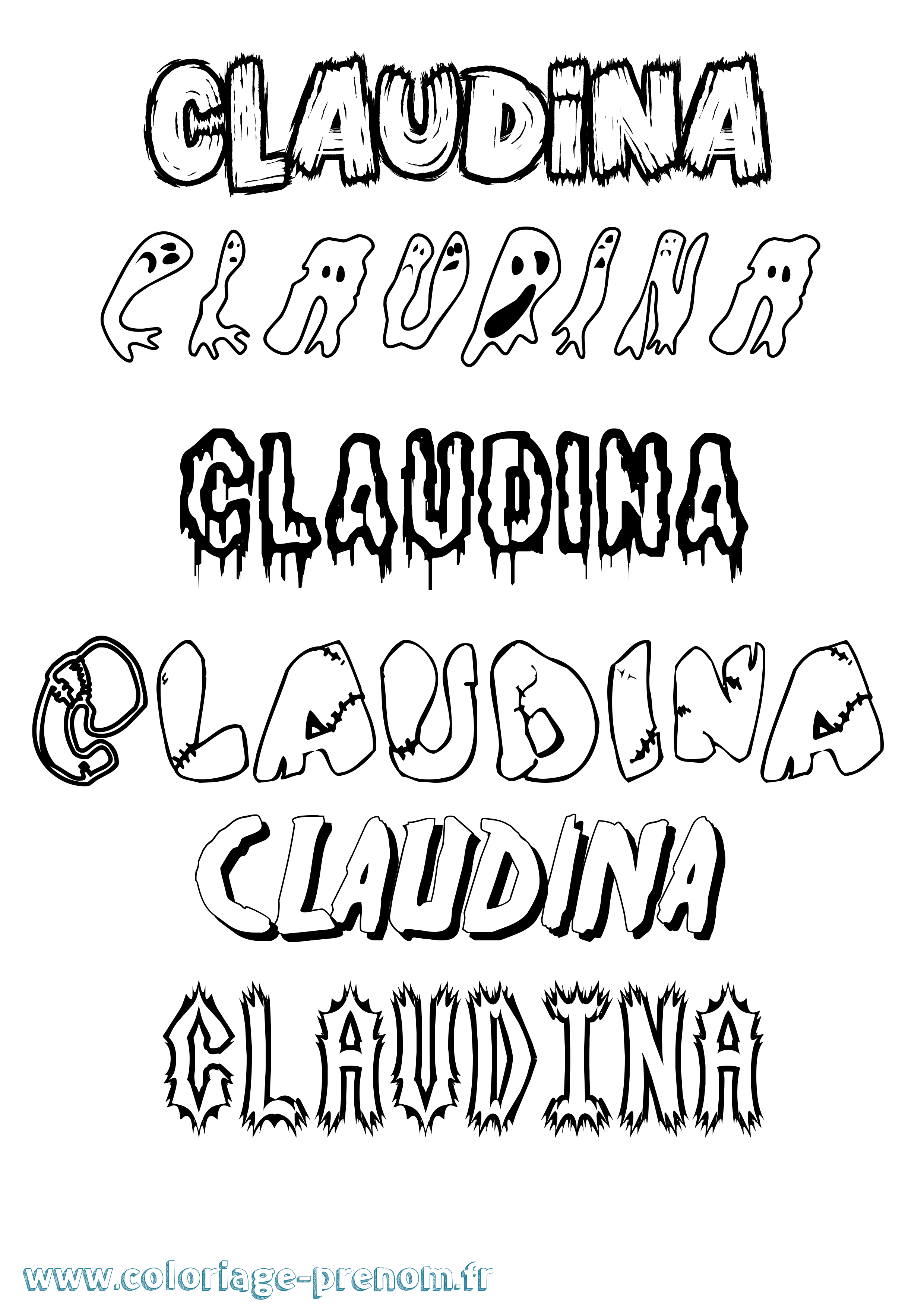 Coloriage Claudina Frisson Coloriage prénom Claudina Frisson