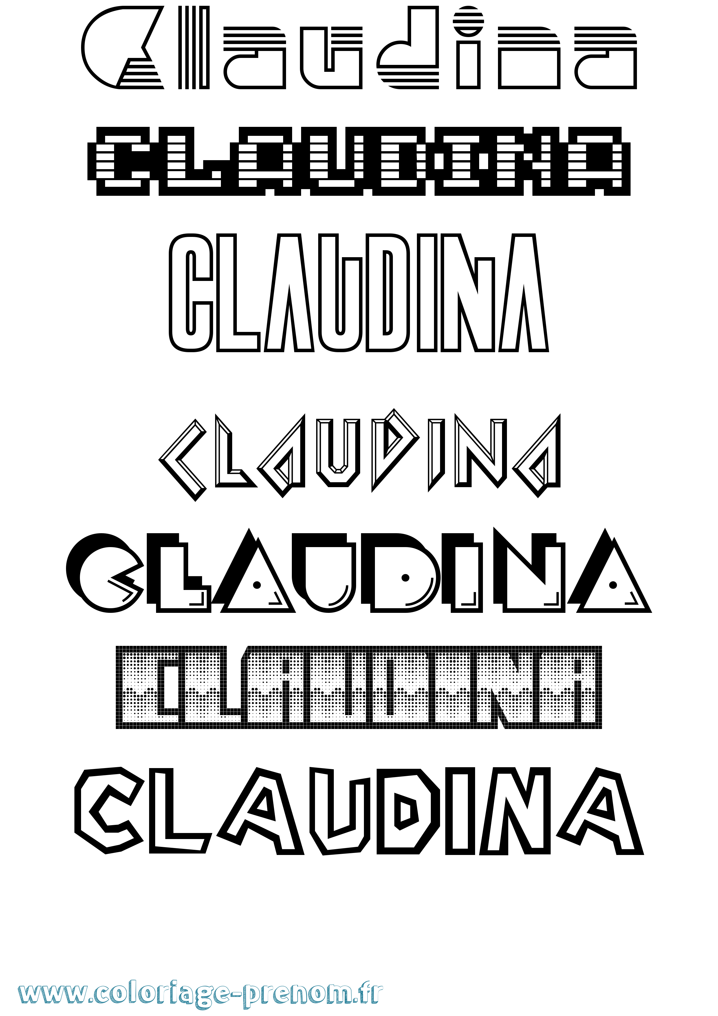 Coloriage Claudina Jeux Vidéos Coloriage prénom Claudina Jeux Vidéos