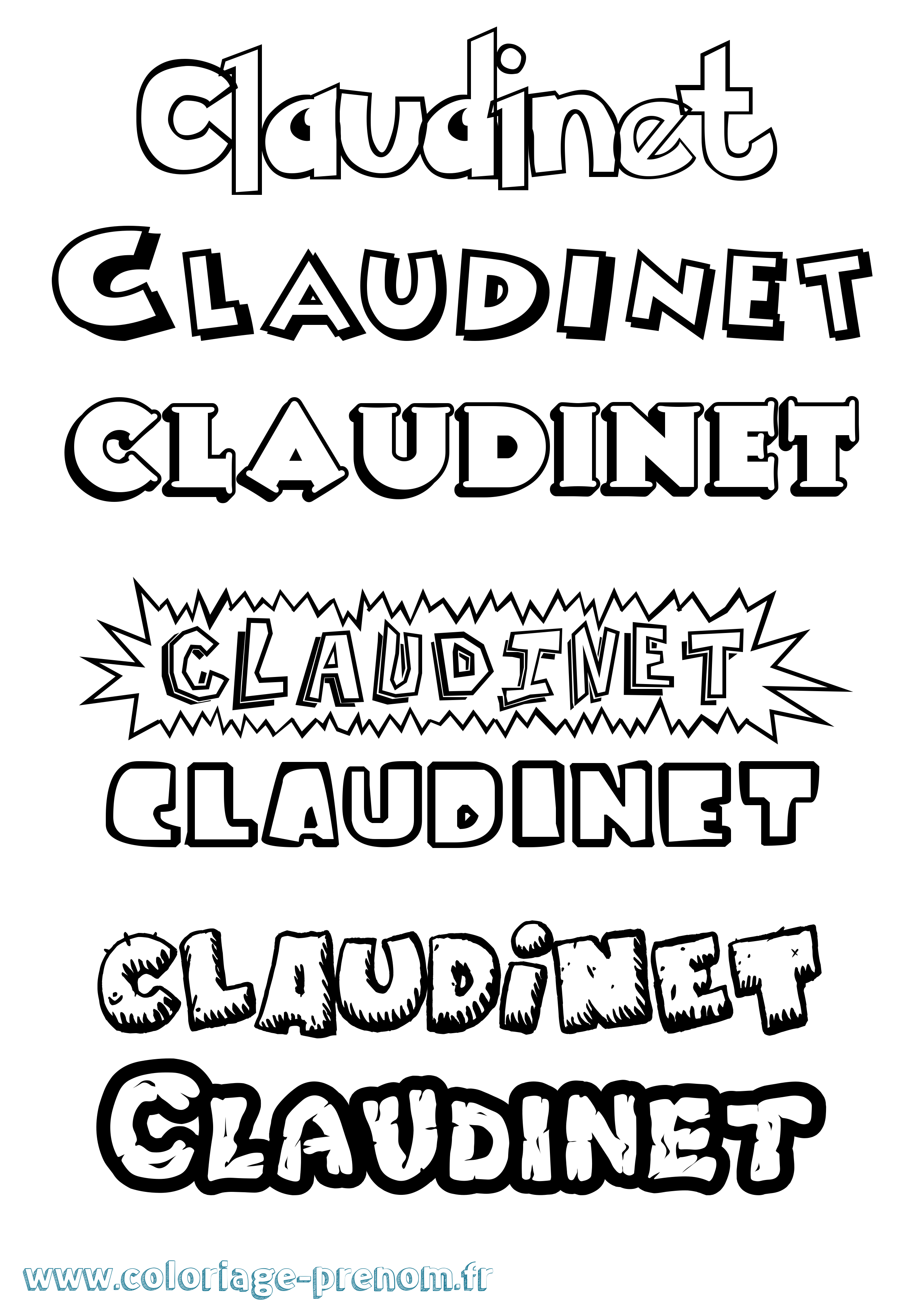 Coloriage Claudinet Dessin Animé Coloriage prénom Claudinet Dessin Animé
